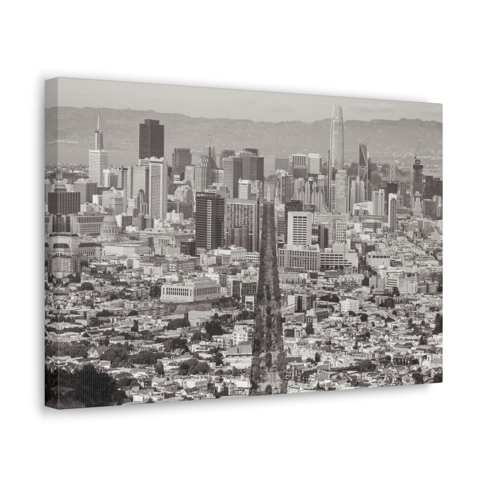 San Francisco Black And White Skyline Canvas Artwork High-Quality Breathtaking Stunning Cityscape for Home Decor Ready to Hang-Express Your Love Gifts