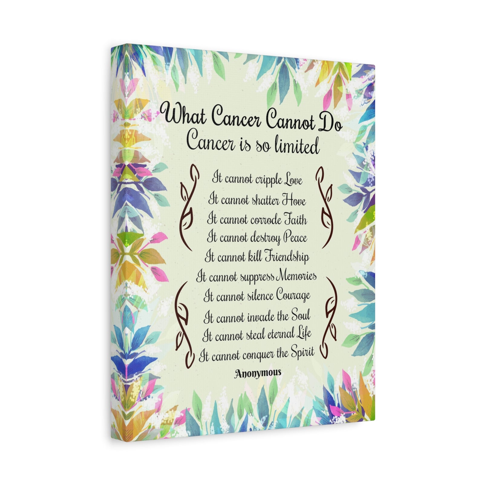 Cancer Survivor Wall Art What Cancer Cannot Do Inspirational Cancer Encouragement Art-Express Your Love Gifts
