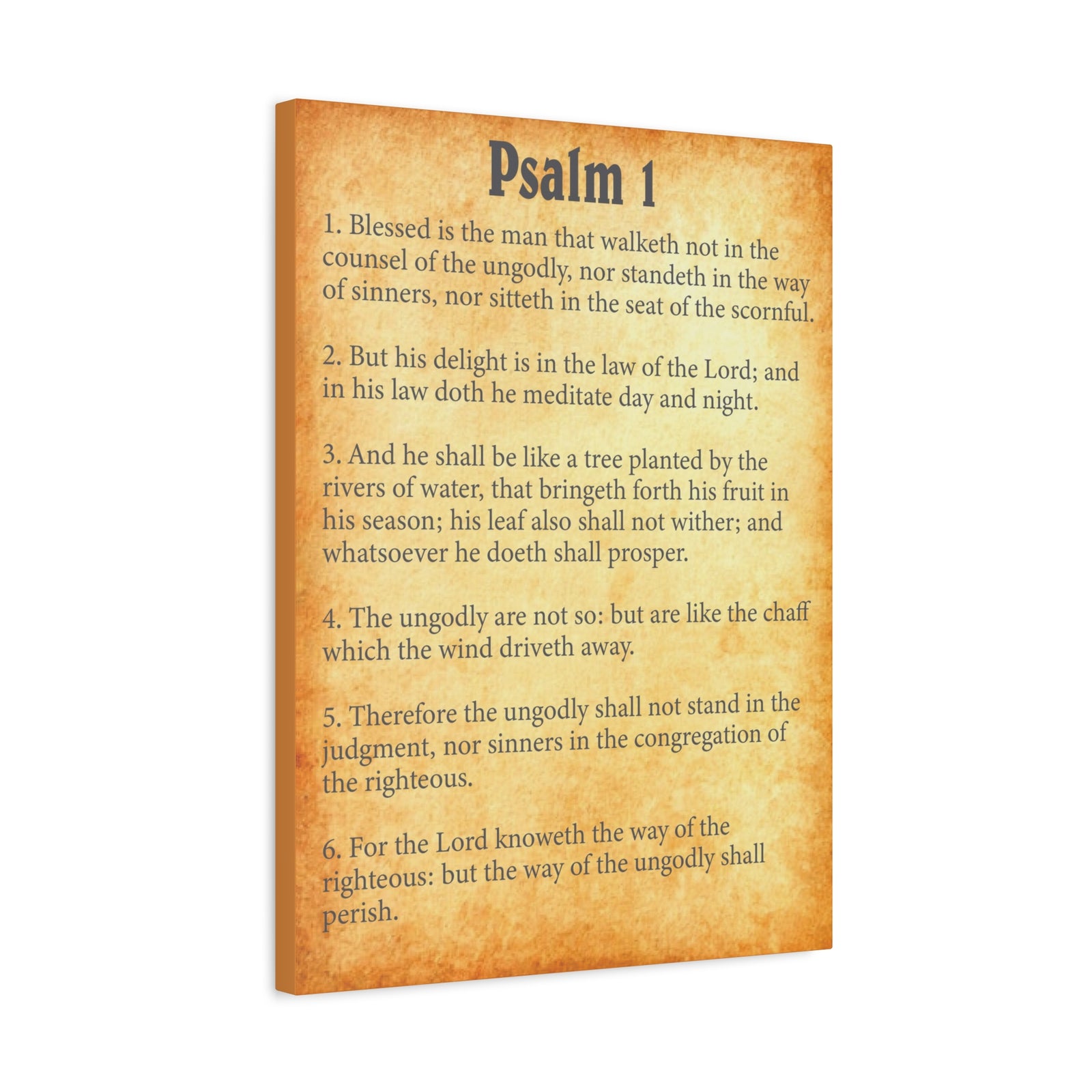 Scripture Walls Psalm 1 Gold Bible Verse Canvas Christian Wall Art Ready to Hang-Express Your Love Gifts