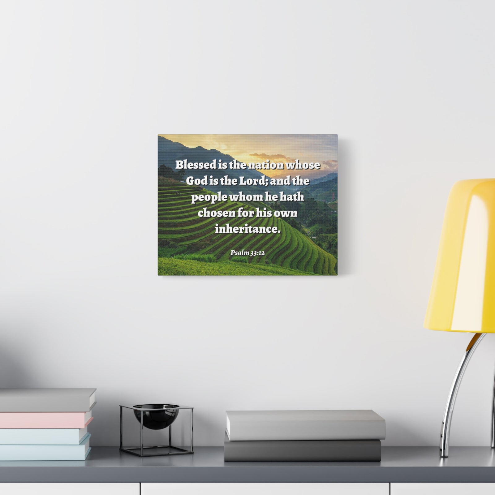 Scripture Walls Blessed Is The Nation Psalm 33:12 Bible Verse Canvas Christian Wall Art Ready to Hang-Express Your Love Gifts