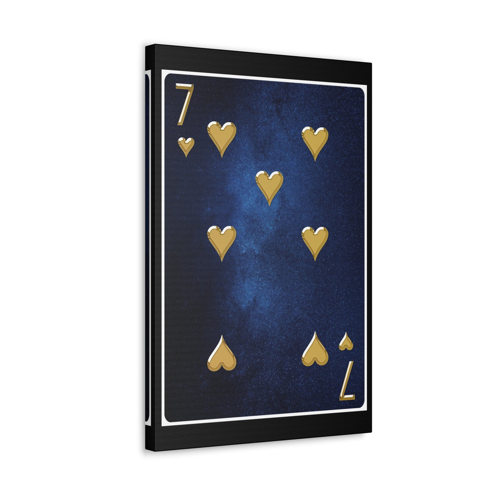 Seven Of Hearts Space Background Playing Card Canvas Wall Art for Home Decor Ready-to-Hang-Express Your Love Gifts