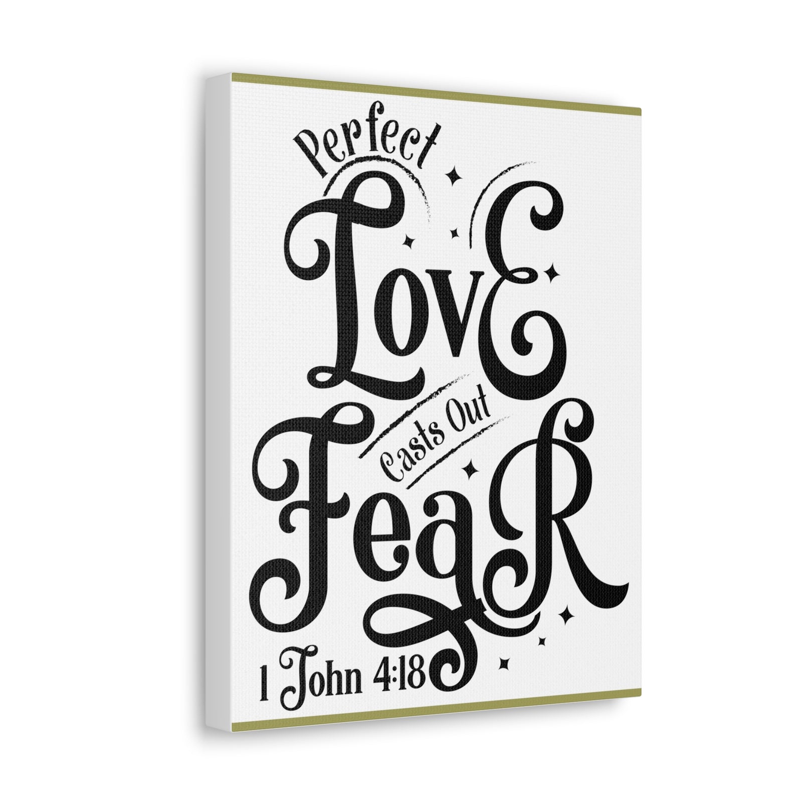 Scripture Walls Perfect Love Casts Out Fear 1 John 4:18 Bible Verse Canvas Christian Wall Art Ready To Hang-Express Your Love Gifts