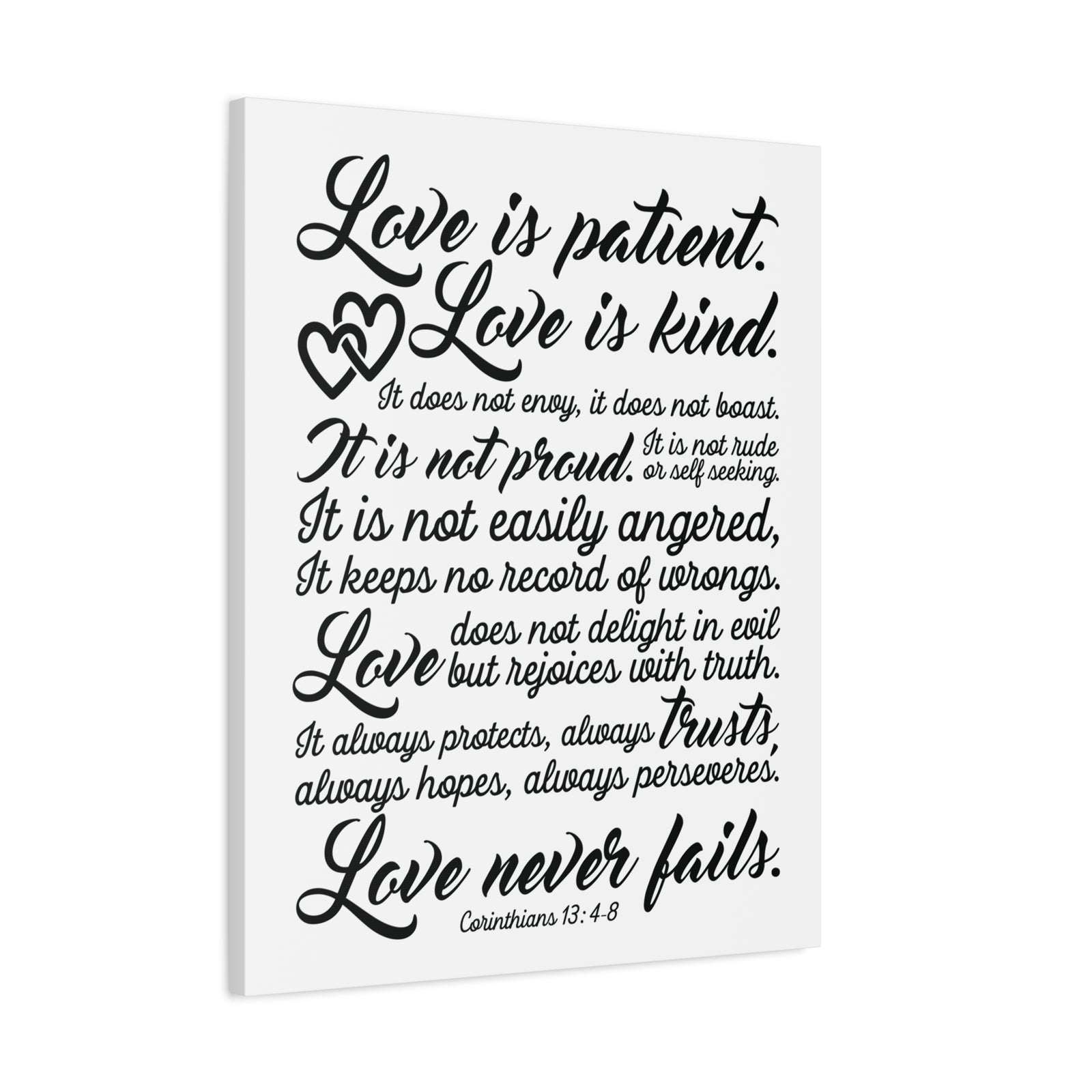 Scripture Canvas Love Is Patient Corinthians 13:4-8 Christian Wall Art Bible Verse Print Ready to Hang-Express Your Love Gifts