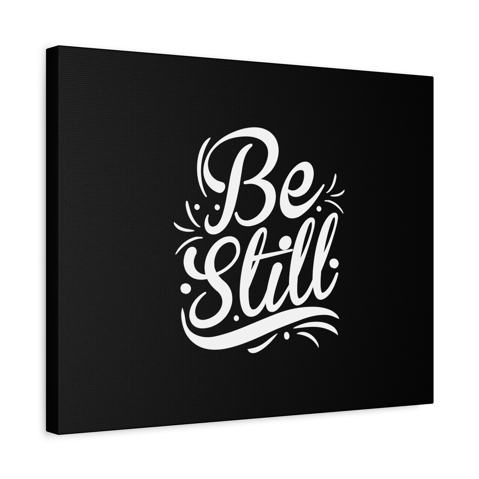 Scripture Canvas Be Still White Psalm 46:10 Christian Wall Art Bible Verse Print Ready to Hang-Express Your Love Gifts