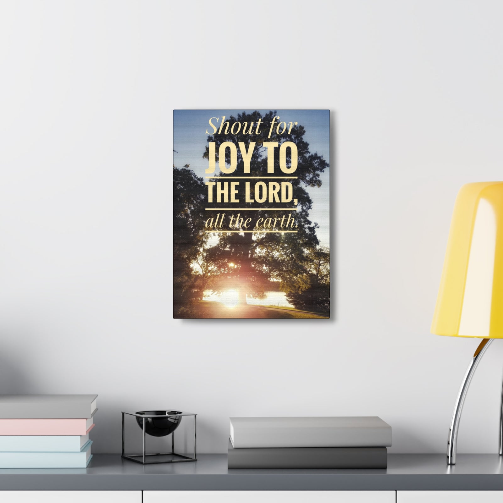 Scripture Walls Shout For Joy Psalm 100:1 Bible Verse Canvas Christian Wall Art Ready to Hang-Express Your Love Gifts