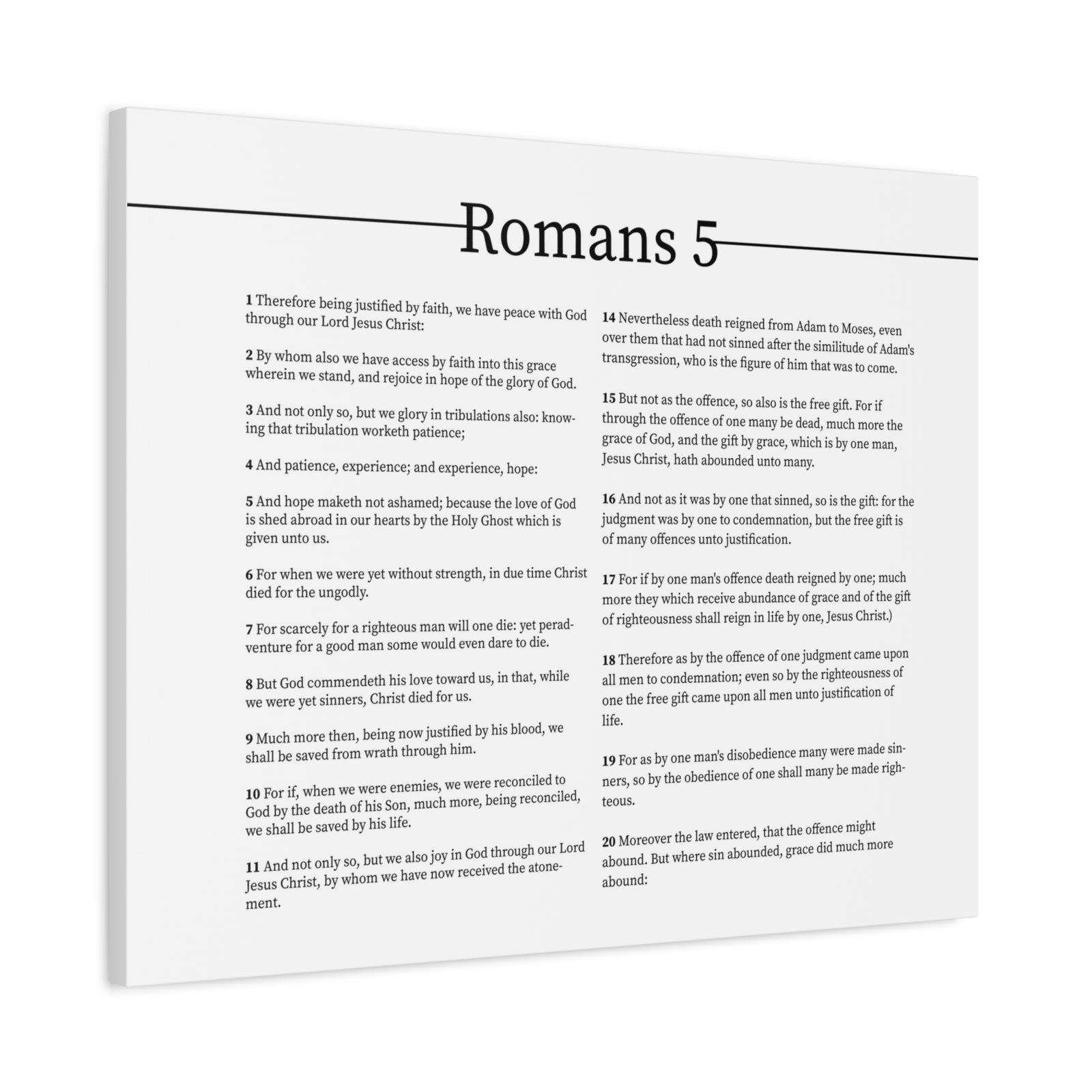 Scripture Canvas Peace With God Romans 5 Christian Wall Art Bible Verse Print Ready to Hang-Express Your Love Gifts