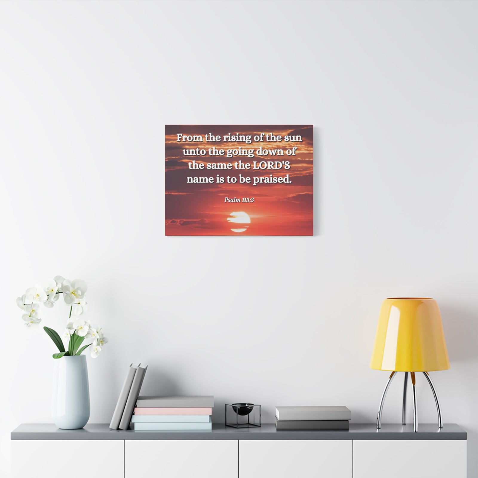 Scripture Canvas The LORD's Name Psalms 113:3 Christian Wall Art Bible Verse Print Ready to Hang-Express Your Love Gifts