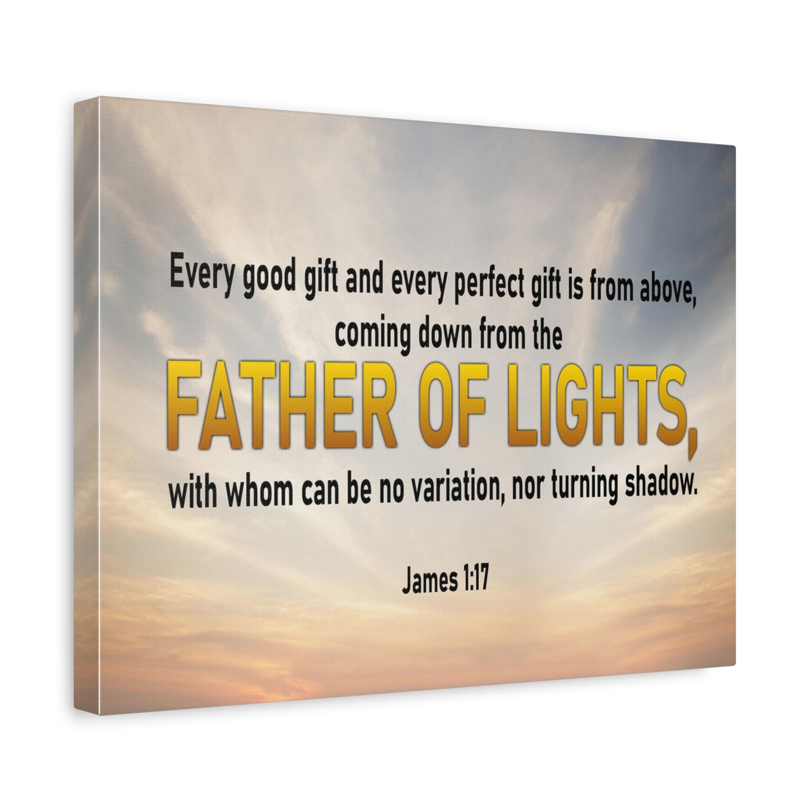 Bible Verse Canvas Father of Lights James 1:17 Scripture Wall Art Christian Home Decor-Express Your Love Gifts