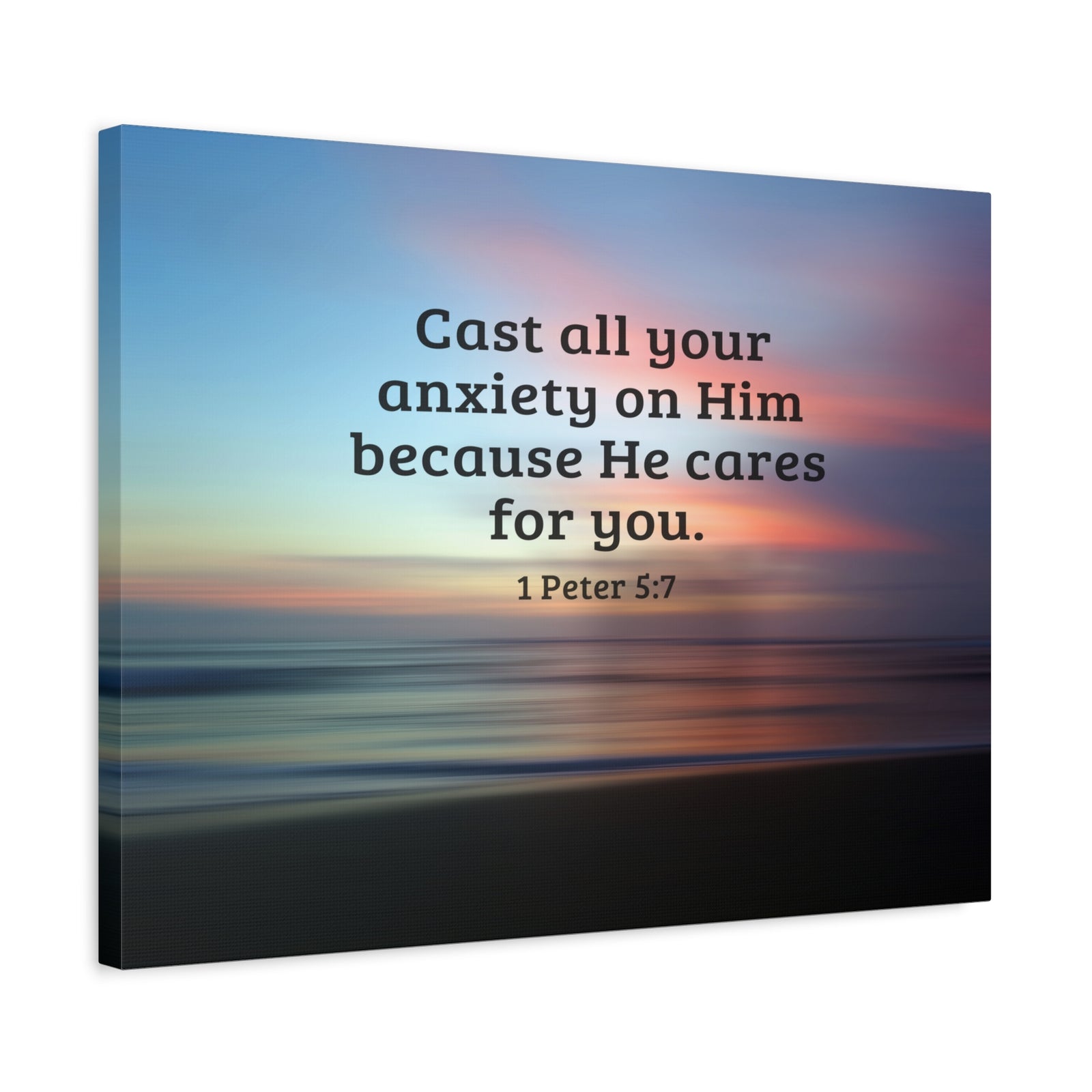 Scripture Walls He Cares For You 1 Peter 5:7 Bible Verse Canvas Christian Wall Art Ready to Hang-Express Your Love Gifts