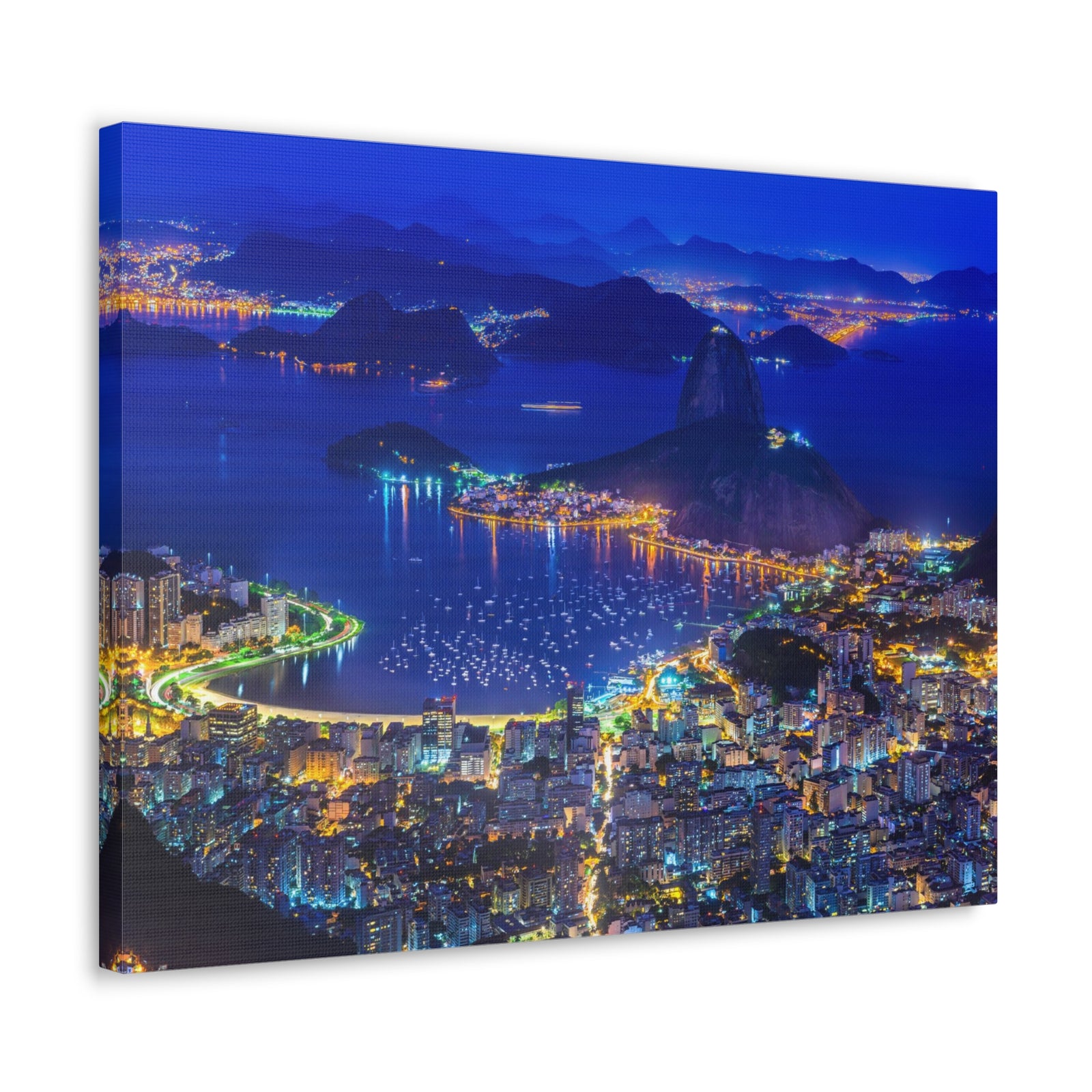 Rio de Janeiro Night Skyline Canvas Artwork High-Quality Breathtaking Stunning Cityscape for Home Decor Ready to Hang-Express Your Love Gifts