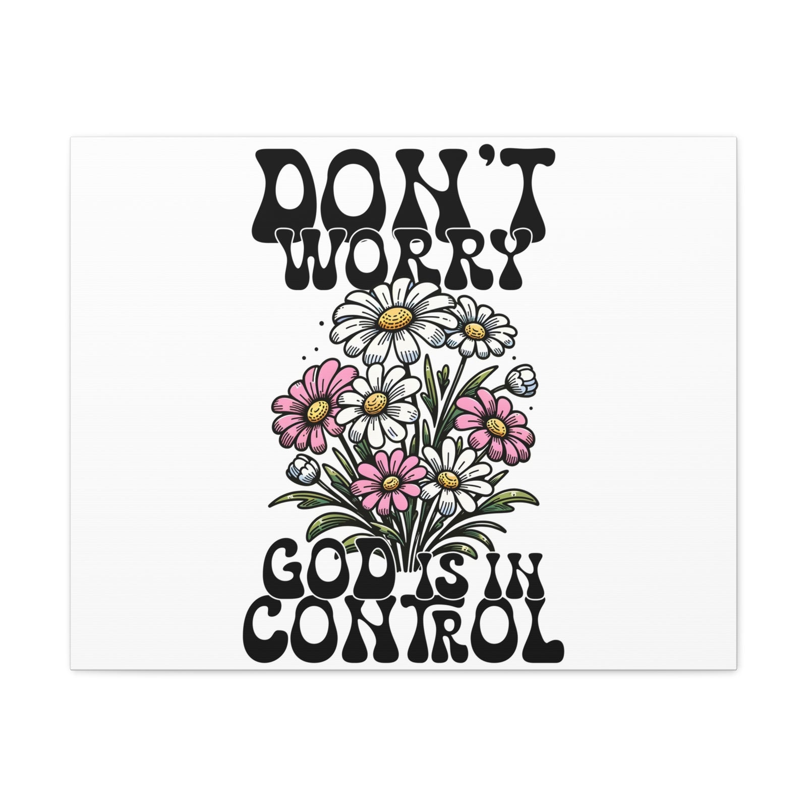 Scripture Walls God is in Control Retro Bible Verse Canvas Christian Wall Art Ready to Hang Unframed-Express Your Love Gifts