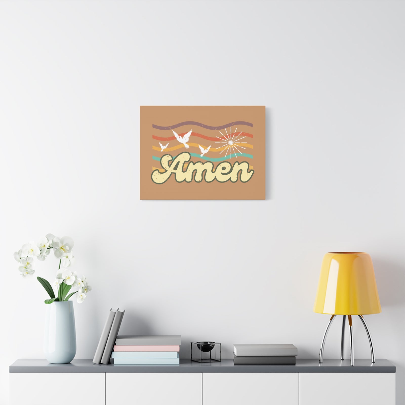 Scripture Canvas Amen Psalm 72:19 Three Doves Christian Wall Art Bible Verse Print Ready to Hang-Express Your Love Gifts