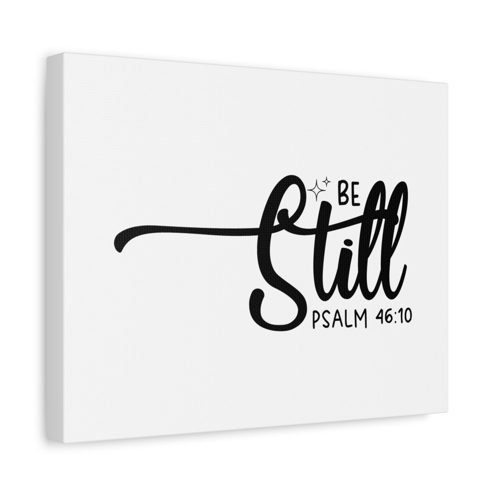 Scripture Canvas Be Still White Psalm 46:10 Christian Wall Art Bible Verse Print Ready to Hang-Express Your Love Gifts