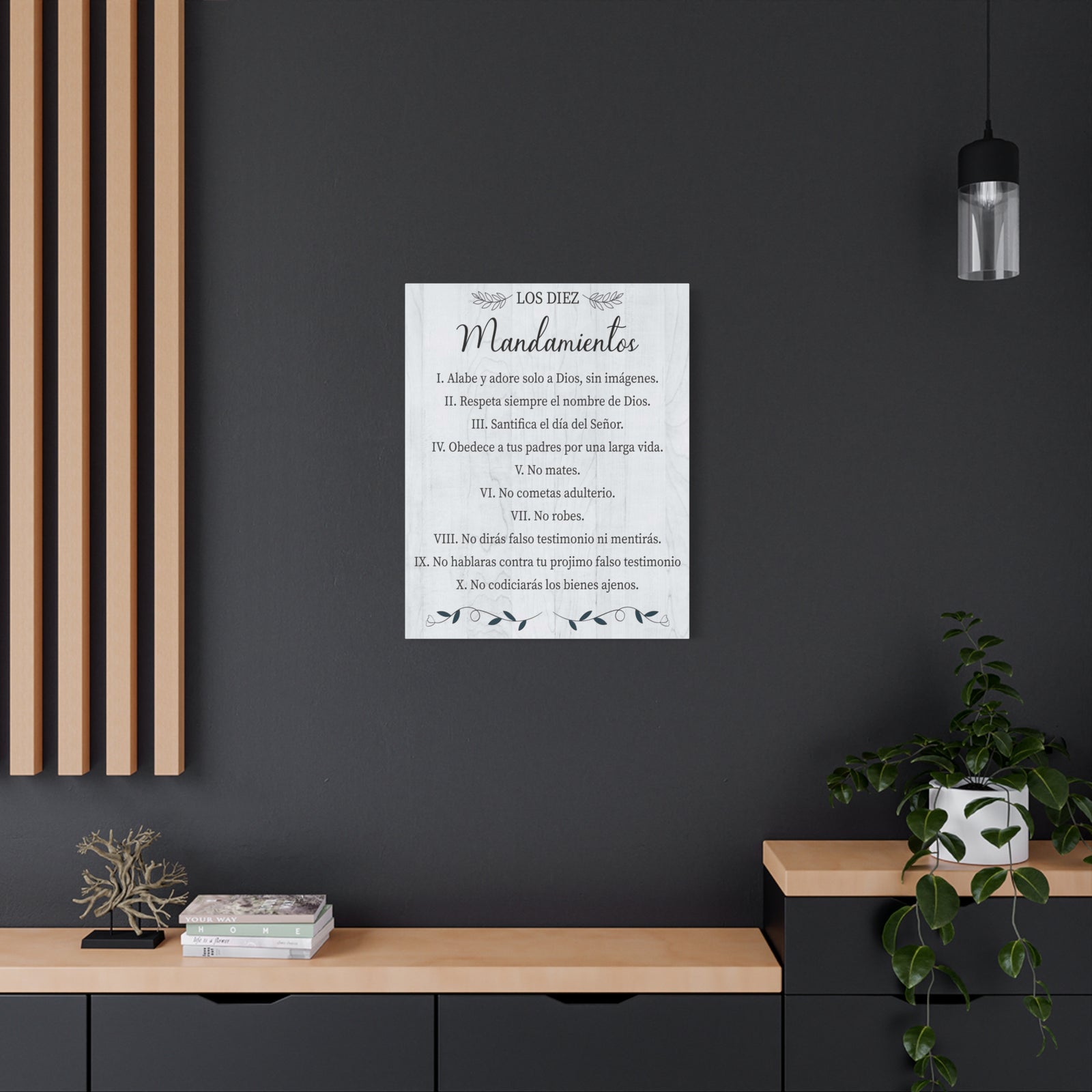Los Diez Mandamientos 10 Commandments Exodus 20:2-17 Spanish Portrait Christian Wall Art Bible Verse Print Ready to Hang-Express Your Love Gifts