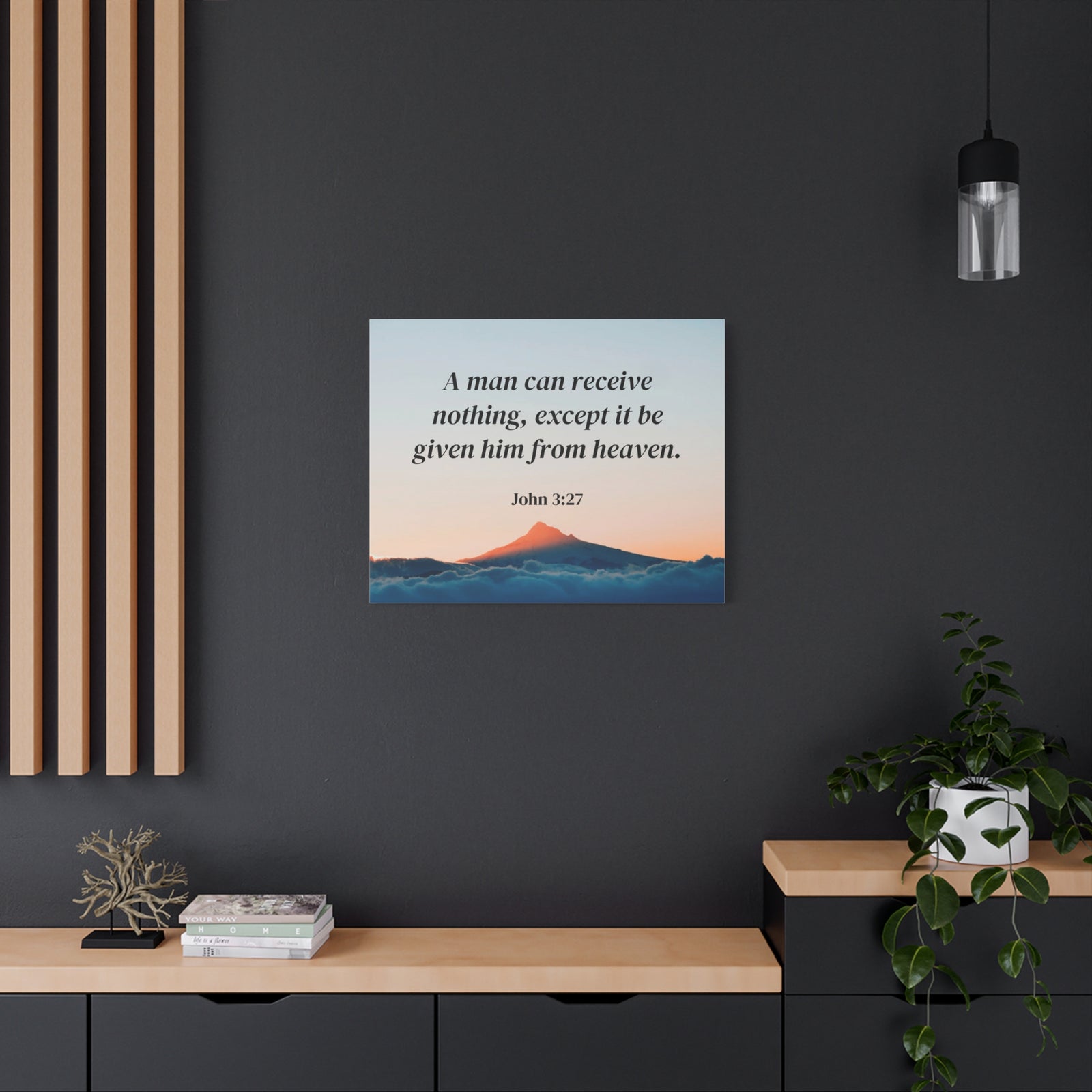 Scripture Canvas From Heaven John 3:27 Christian Wall Art Bible Verse Print Ready to Hang-Express Your Love Gifts