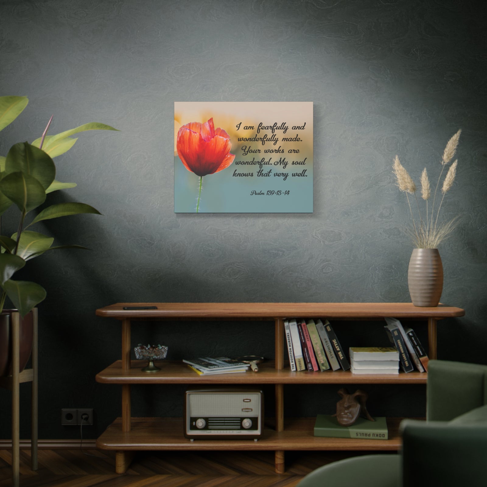 Bible Verse Canvas I Am Fearfully and Wonderfully Made Psalm 139:13-14 Christian Home Décor Wall Art Scripture Ready to Hang Faith Print-Express Your Love Gifts