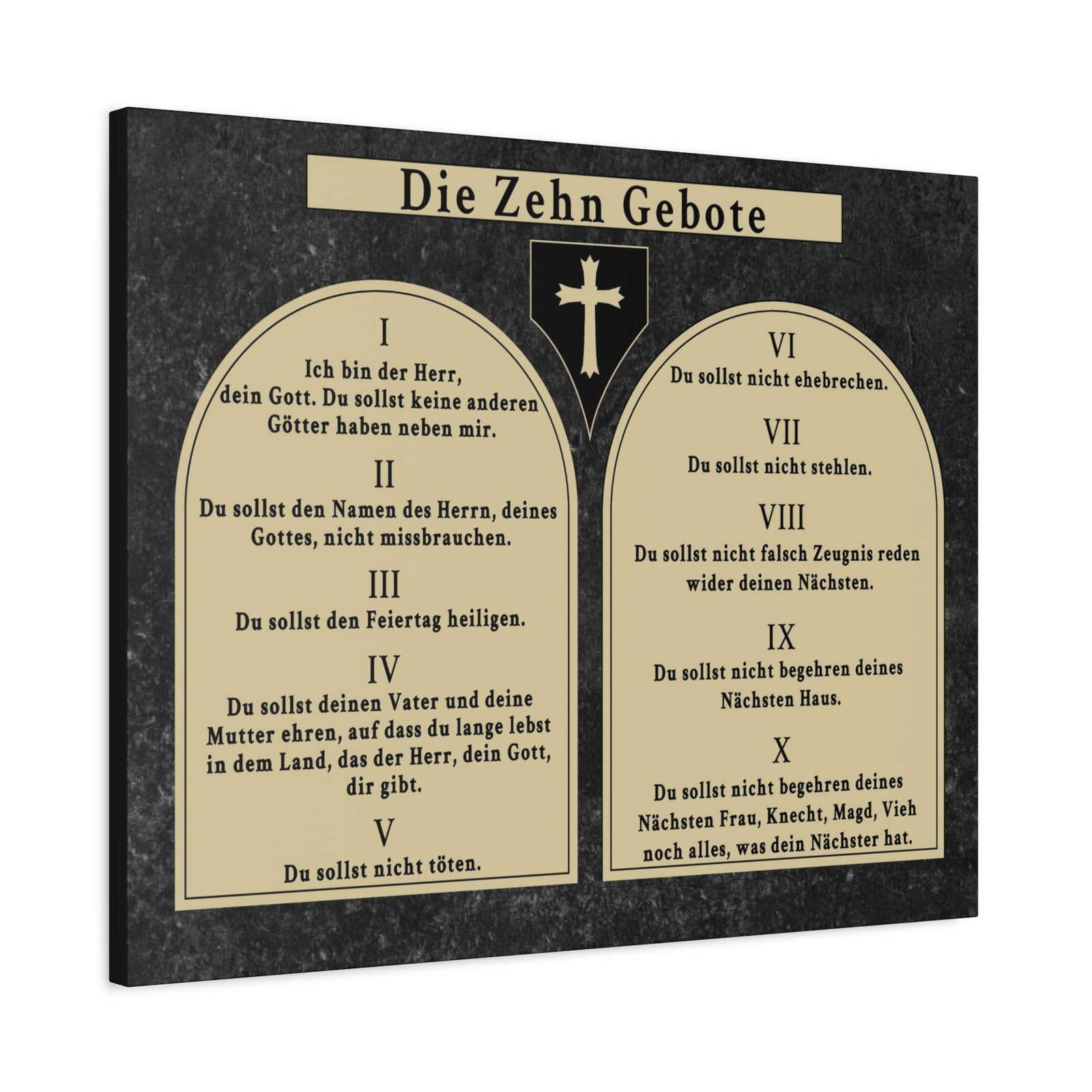 Scripture Walls Die Zehn Gebote Ten Commandments Tablets German Bible Verse Canvas Christian Wall Art Ready to Hang Unframed-Express Your Love Gifts