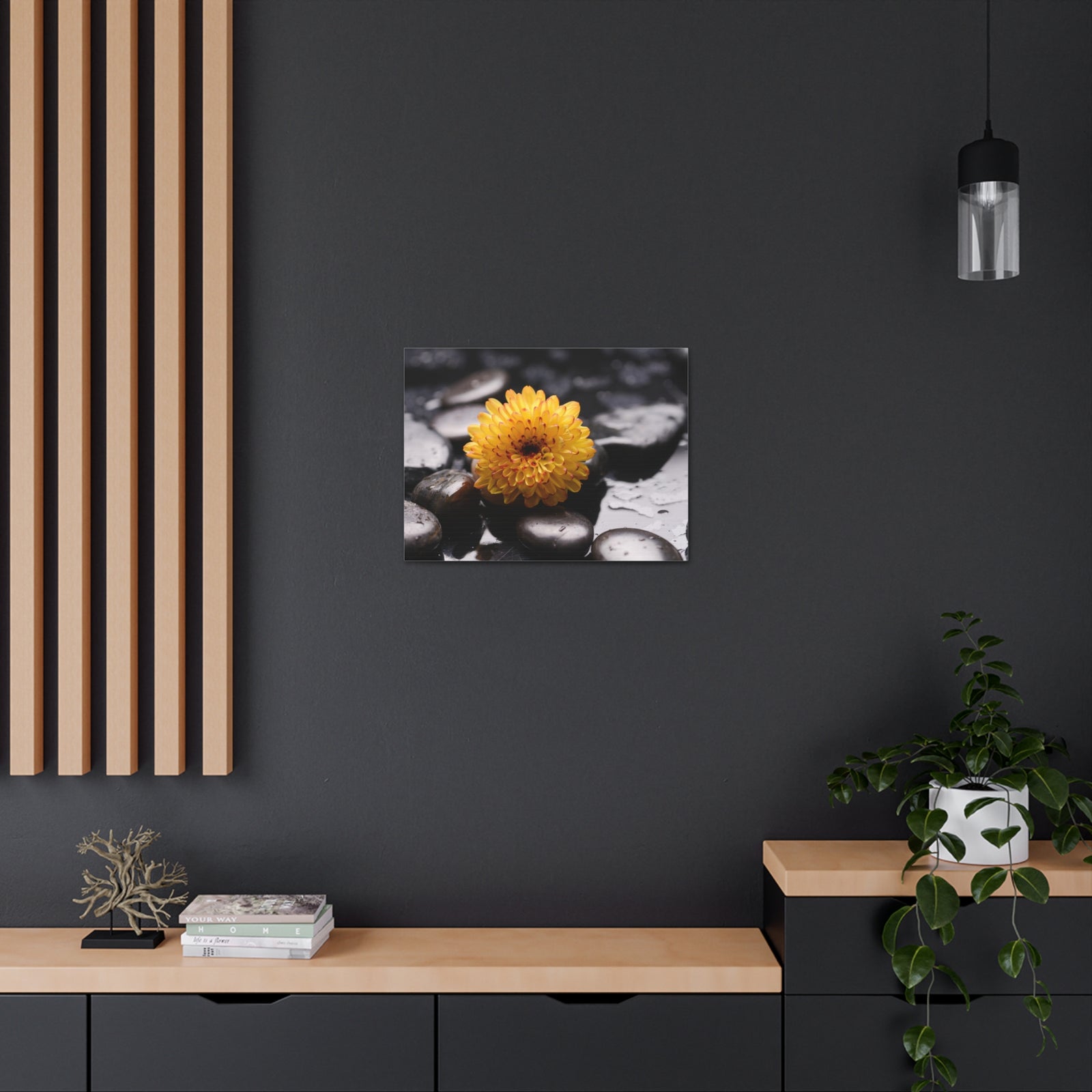 Macro of Yellow Flower Forest Floral Nature Photography Canvas Wall Art for Home Decor Ready-to-Hang-Express Your Love Gifts