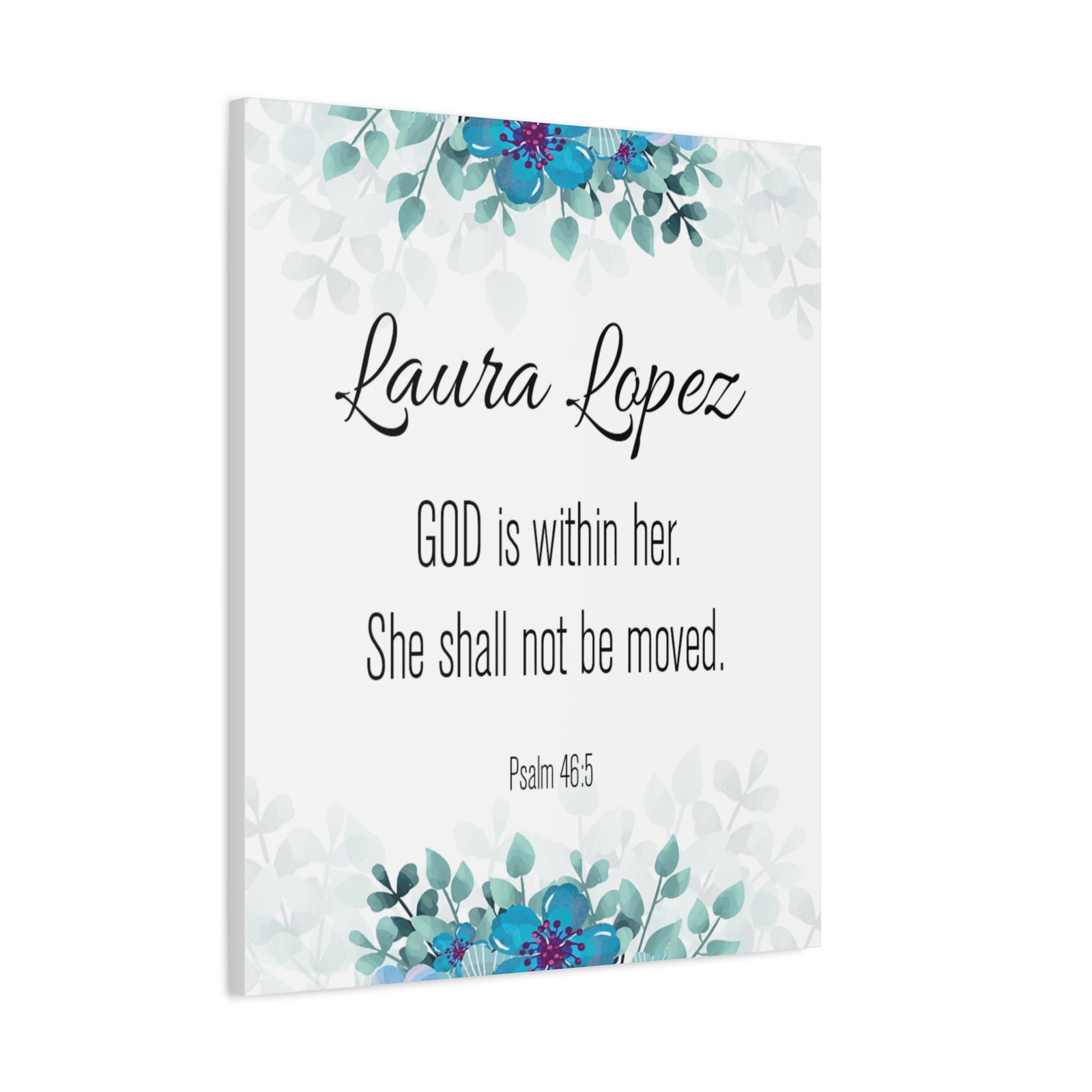 Personalized Scripture Walls God Is Within Her Psalm 46:5 Bible Chapter Canvas Christian Wall Art Ready to Hang-Express Your Love Gifts