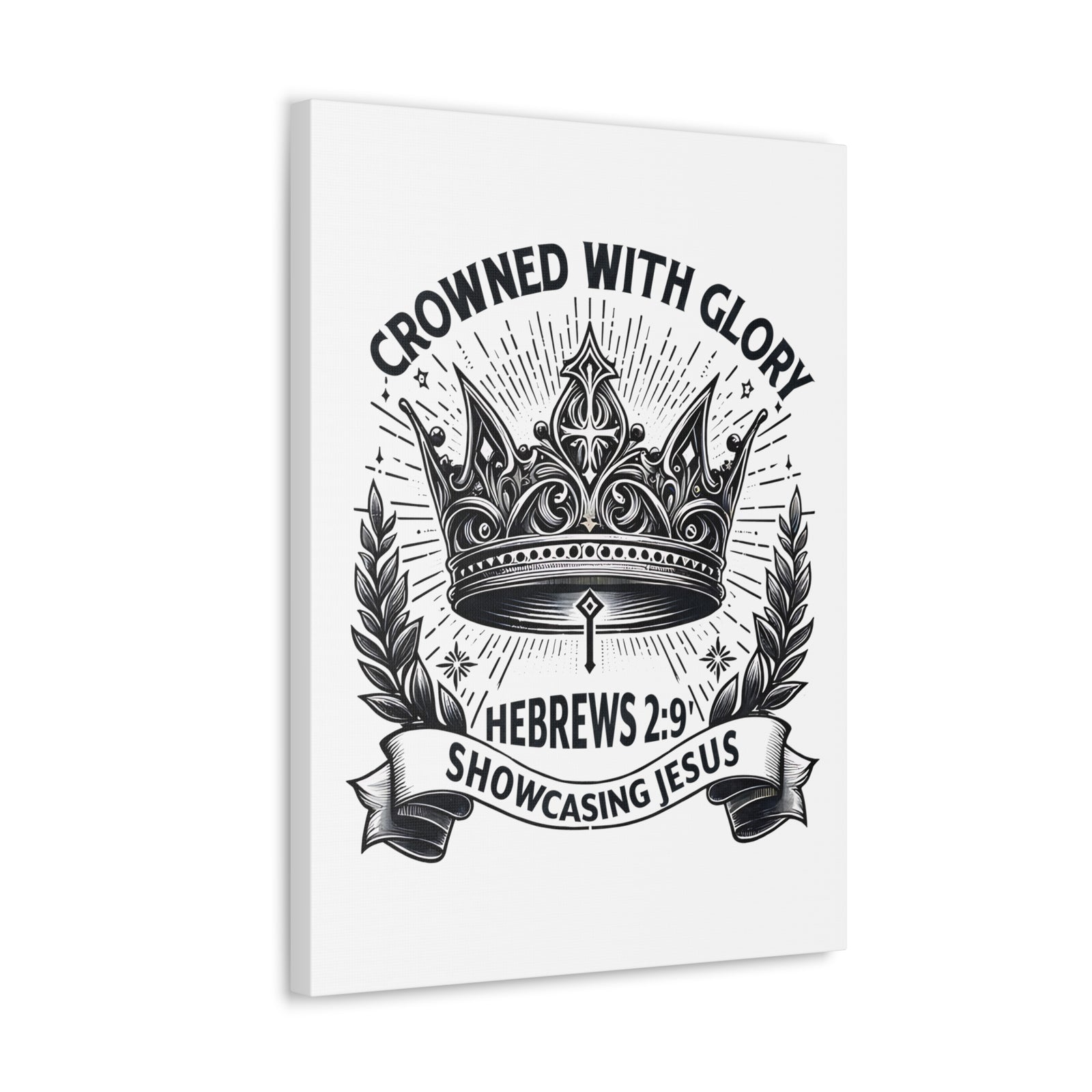 Scripture Walls Hebrews 2:9 Crowned With Glory Bible Verse Canvas Christian Wall Art Ready to Hang Unframed-Express Your Love Gifts