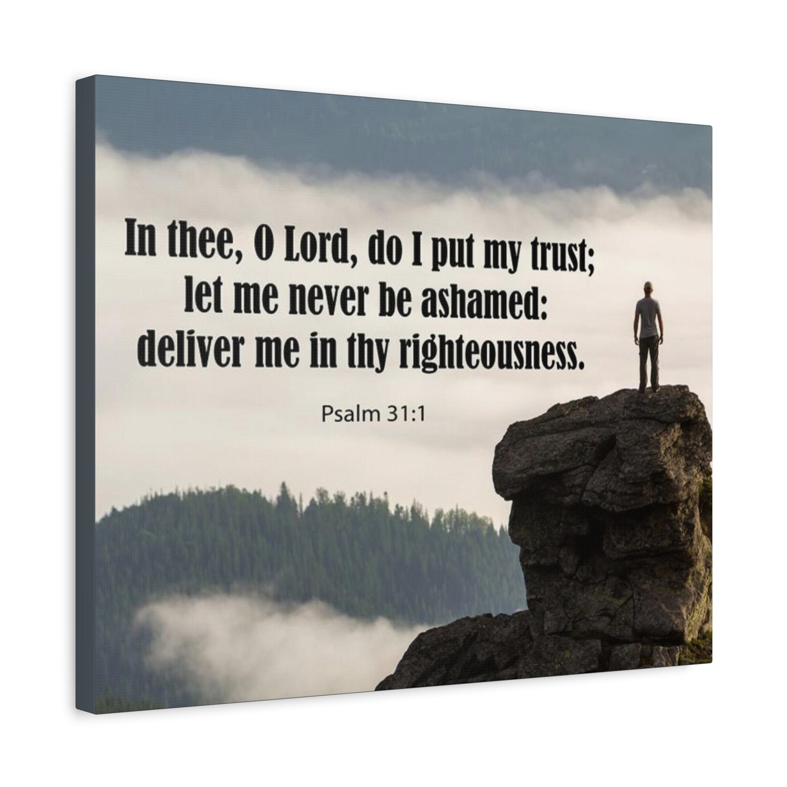 Scripture Canvas Never Be Ashamed Psalm 31:1 Christian Wall Art Bible Verse Print Ready to Hang-Express Your Love Gifts