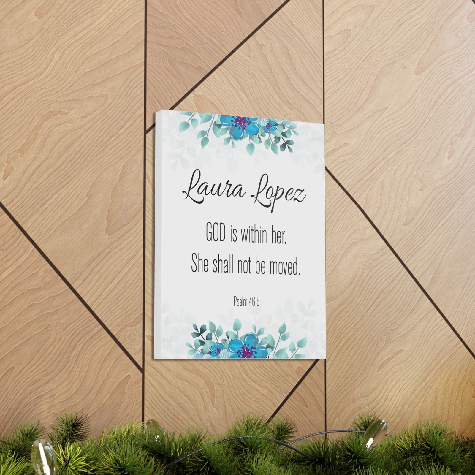 Personalized Scripture Walls God Is Within Her Psalm 46:5 Bible Chapter Canvas Christian Wall Art Ready to Hang-Express Your Love Gifts