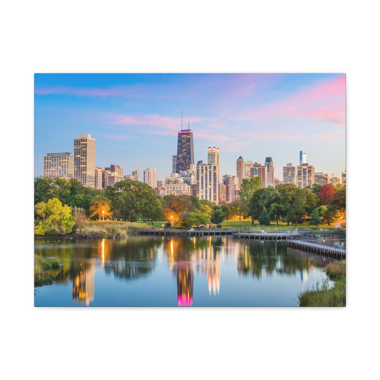 Chicago Daytime Skyline Canvas Artwork High-Quality Breathtaking Stunning Cityscape for Home Decor Ready to Hang-Express Your Love Gifts