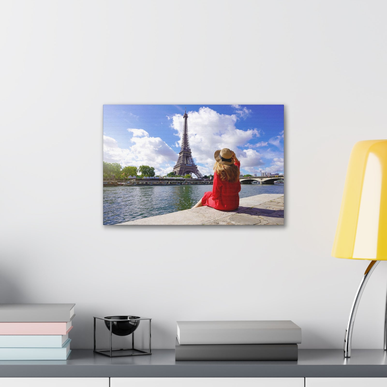 Eiffel Tower Sunrise Seine River Paris Skyline Canvas Artwork High-Quality Breathtaking Stunning Cityscape for Home Decor Ready to Hang-Express Your Love Gifts
