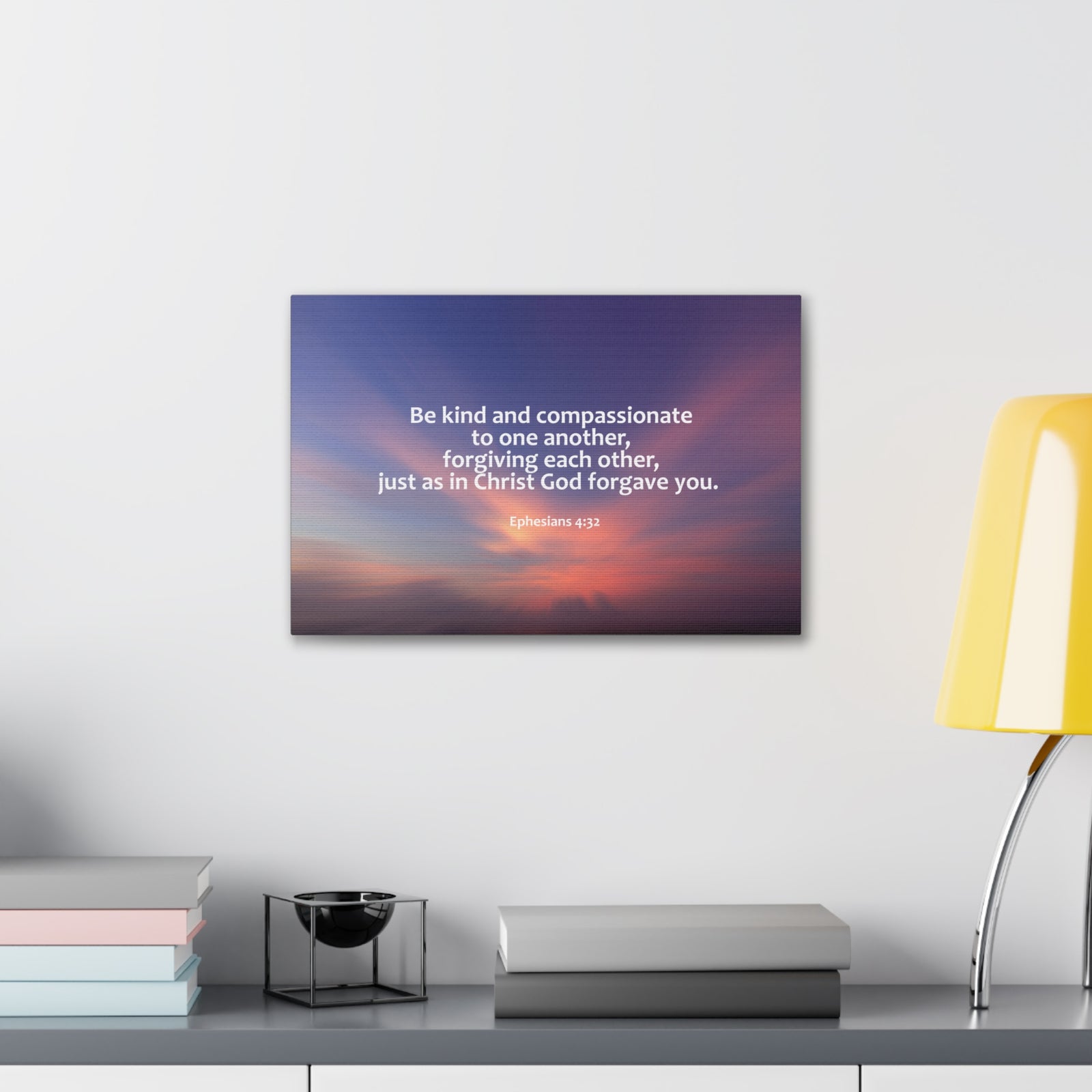 Scripture Canvas Kind and Compassionate Ephesians 4:32 Christian Wall Art Bible Verse Print Ready to Hang-Express Your Love Gifts
