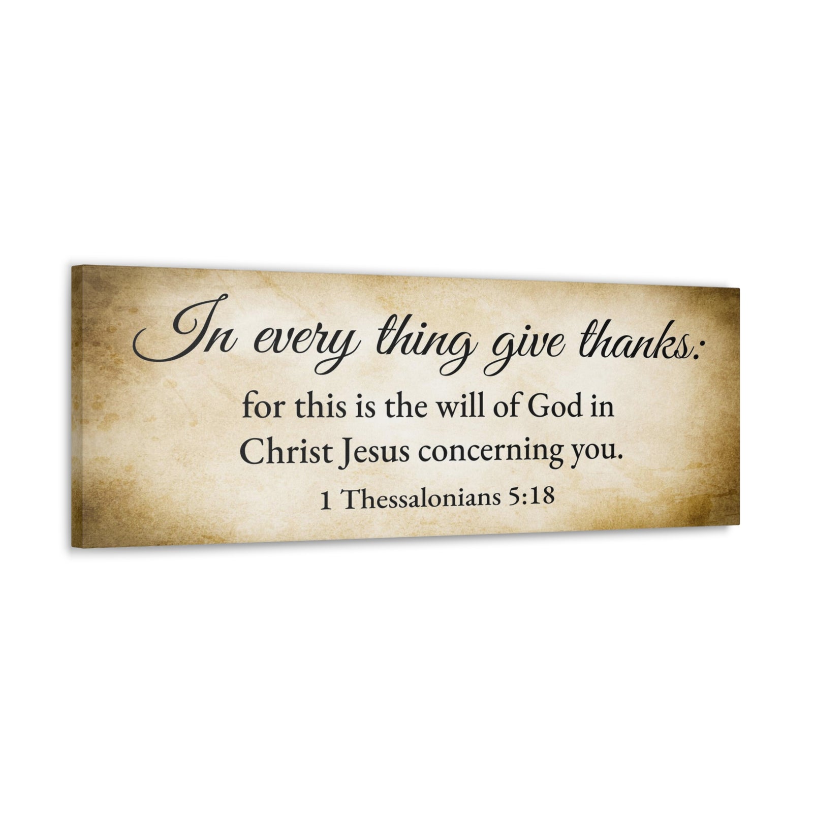 Scripture Walls Give Thanks in All 1 Thessalonians 5:18 Gold Bible Verse Canvas Christian Wall Art Ready to Hang Unframed-Express Your Love Gifts