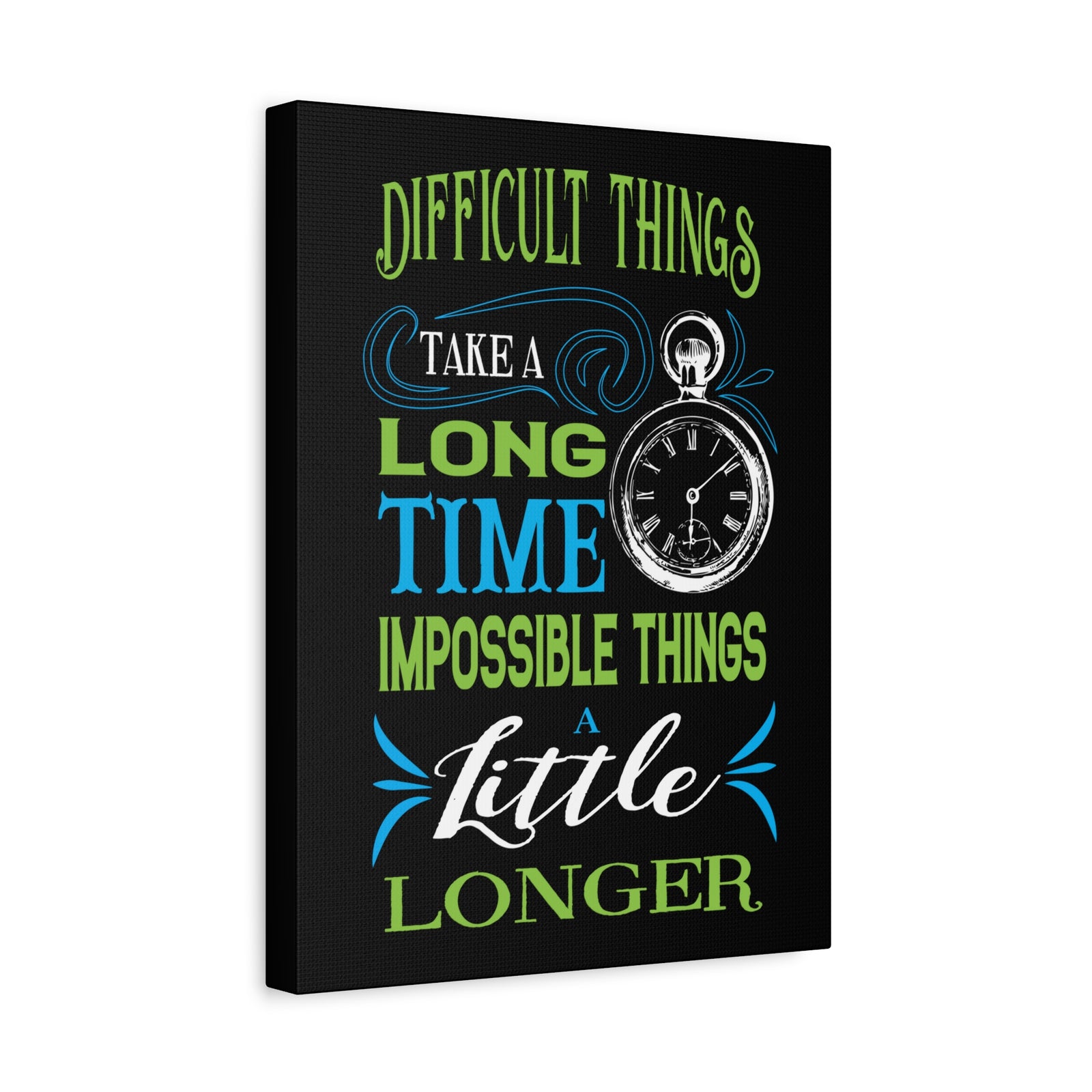 Inspirational Quote Canvas Long Time Wall Art Motivational Motto Inspiring Prints Artwork Decor Ready to Hang-Express Your Love Gifts