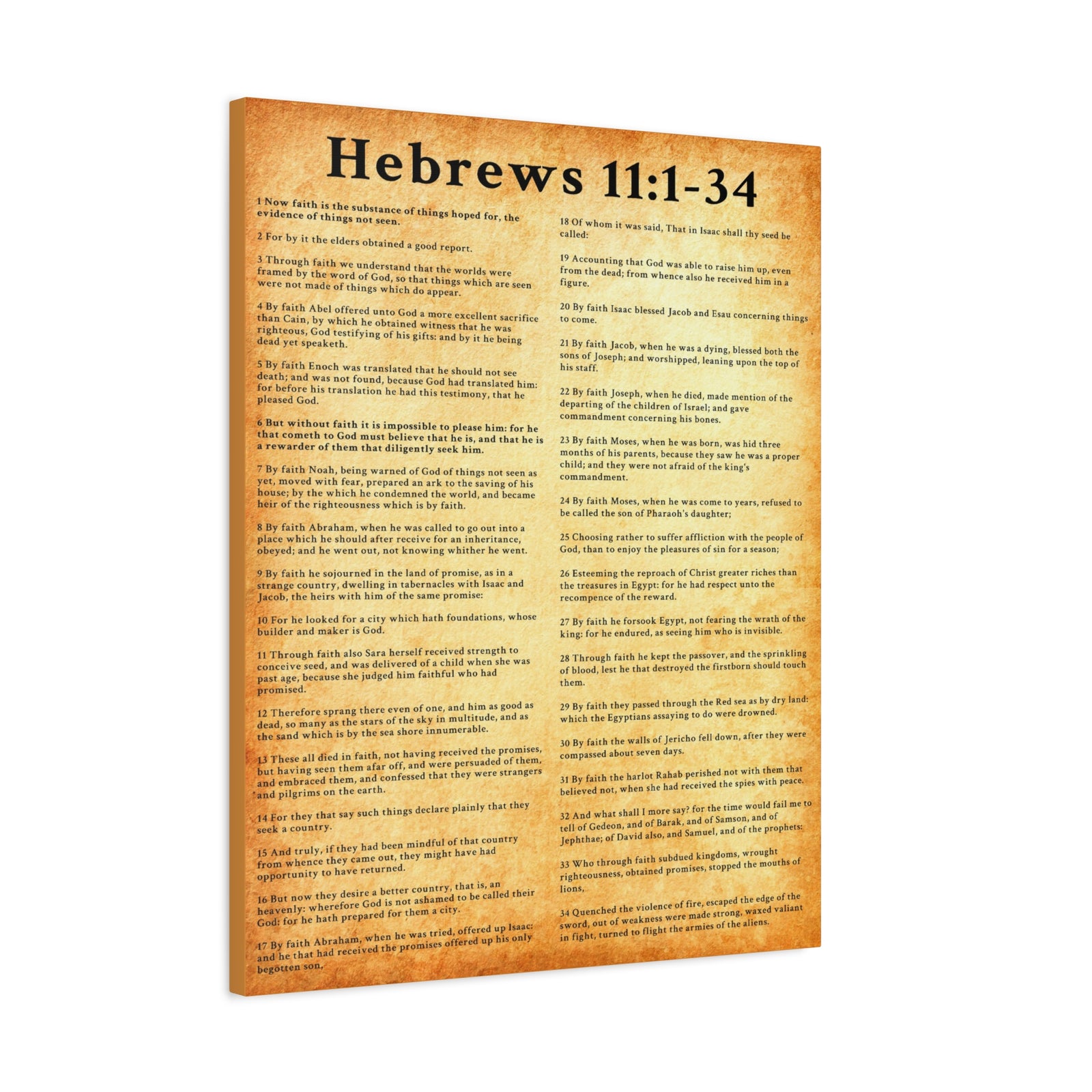 Scripture Walls Hebrews 11:1-34 Bible Verse Canvas Christian Wall Art Ready to Hang Unframed-Express Your Love Gifts