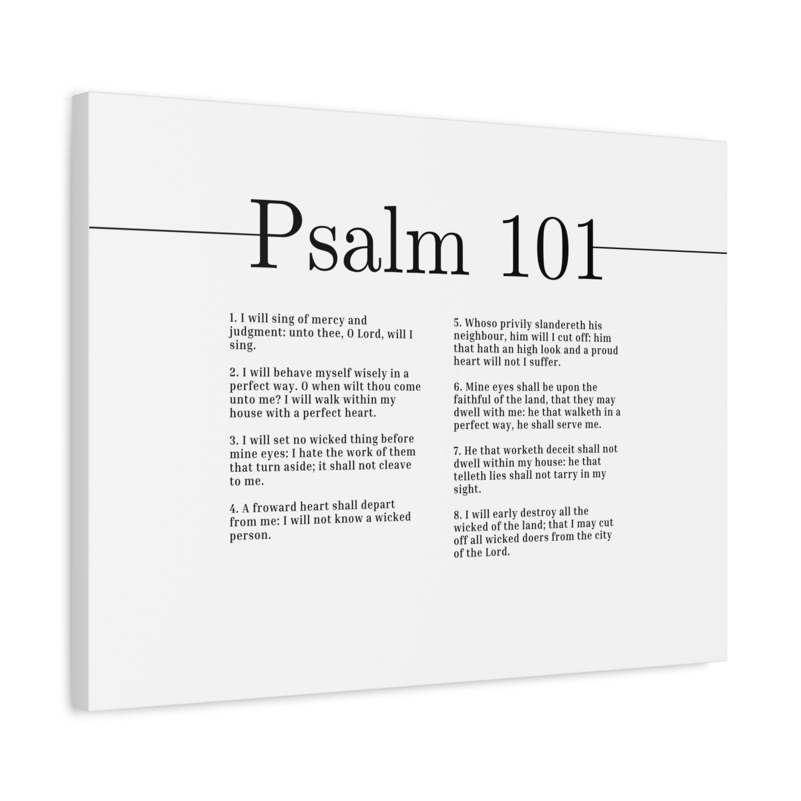 Scripture Canvas Sing Of Mercy And Judgement Psalm 101 Christian Wall Art Bible Verse Print Ready to Hang-Express Your Love Gifts