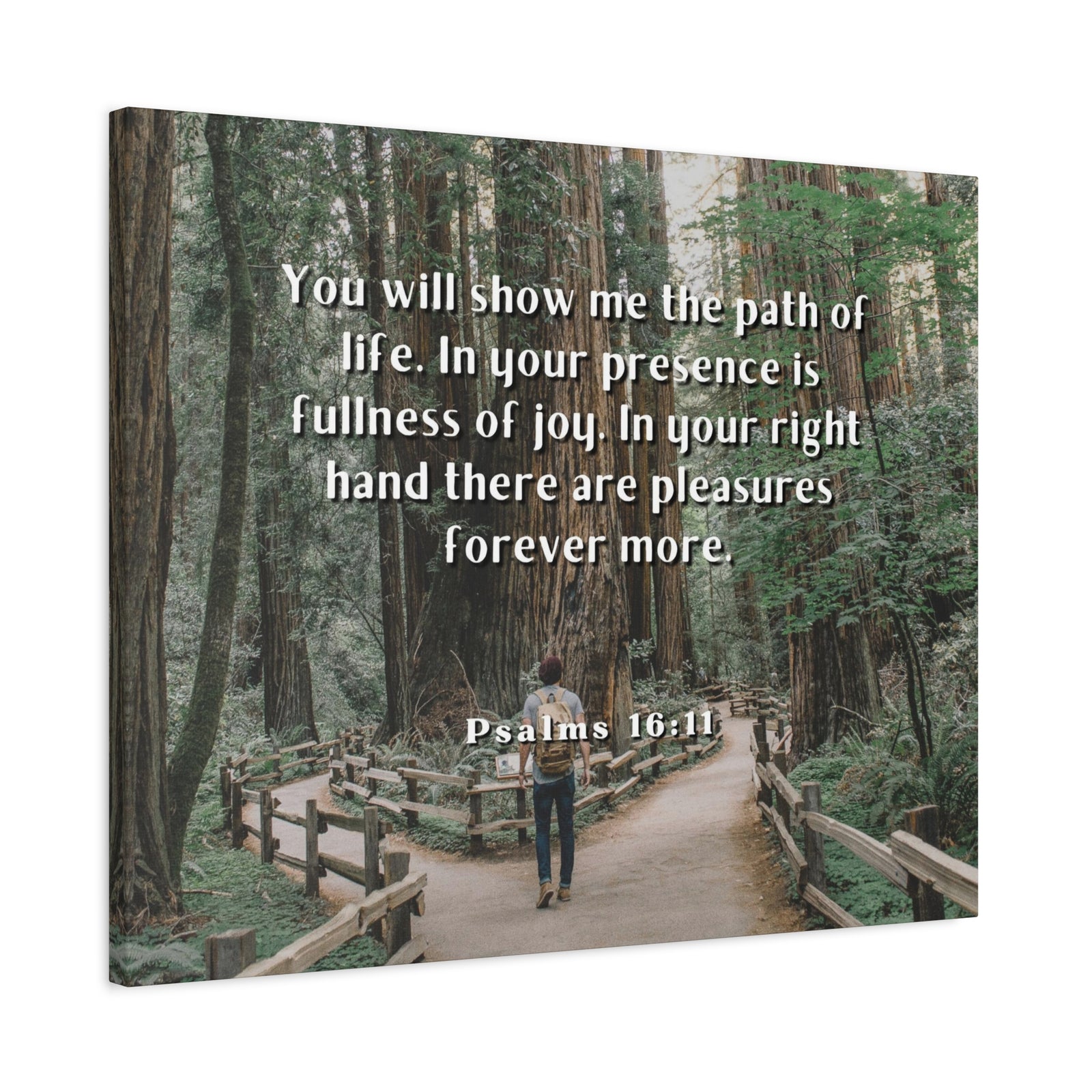 Scripture Canvas Path Of Life Psalms 16:11 Christian Wall Art Bible Verse Print Ready to Hang-Express Your Love Gifts
