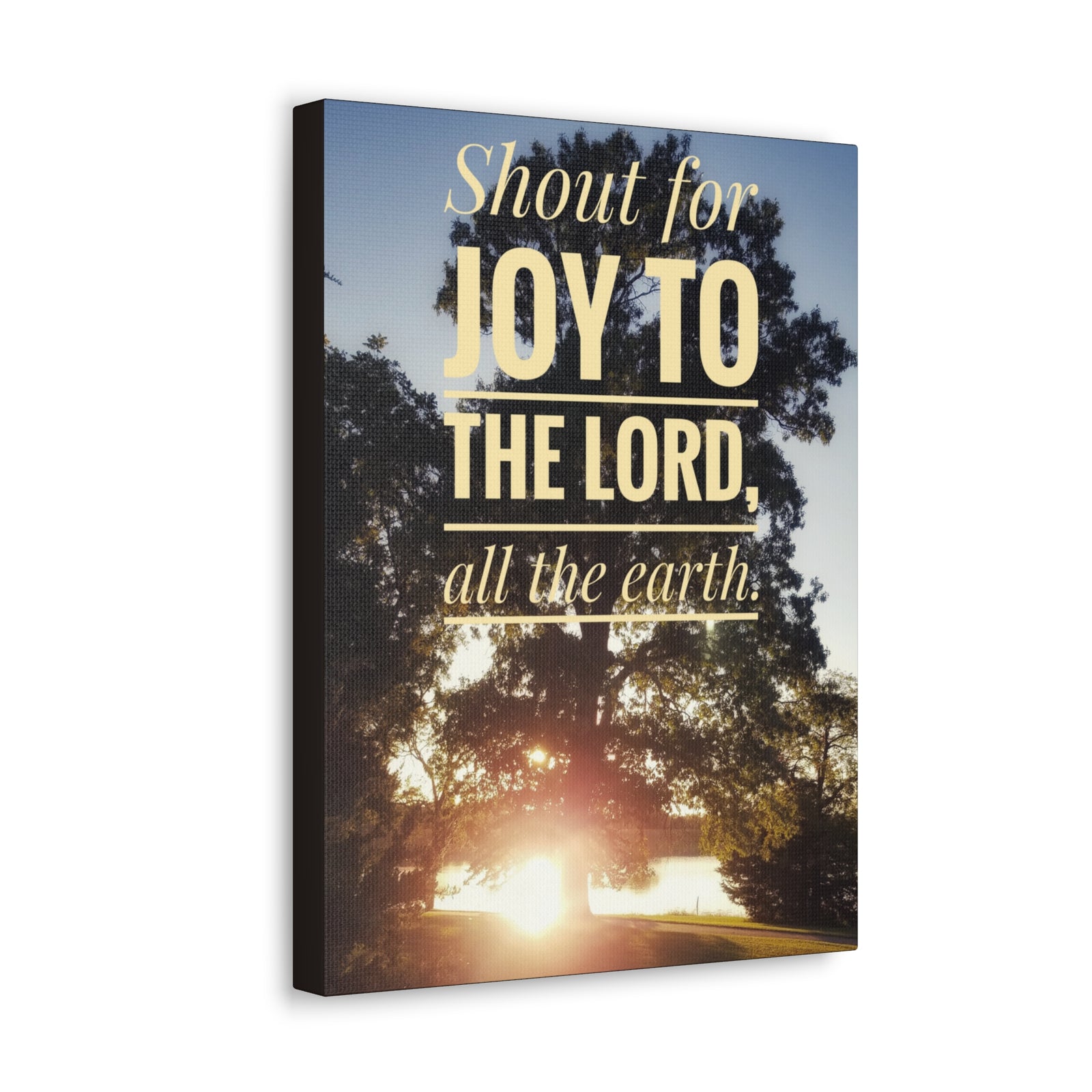 Scripture Walls Shout For Joy Psalm 100:1 Bible Verse Canvas Christian Wall Art Ready to Hang-Express Your Love Gifts