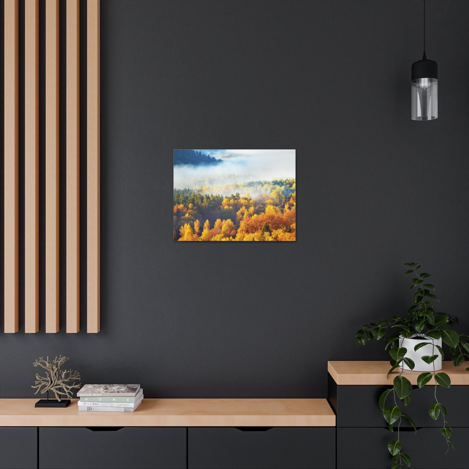 Forest Mystic Autumn Nature Wilderness Photography Canvas Wall Art for Home Decor Ready-to-Hang-Express Your Love Gifts