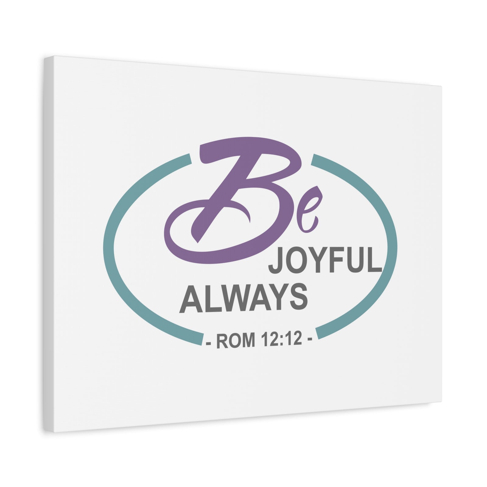 Scripture Canvas Joyful Always Romans 12:12 Dark Purple Christian Wall Art Bible Verse Print Ready to Hang-Express Your Love Gifts