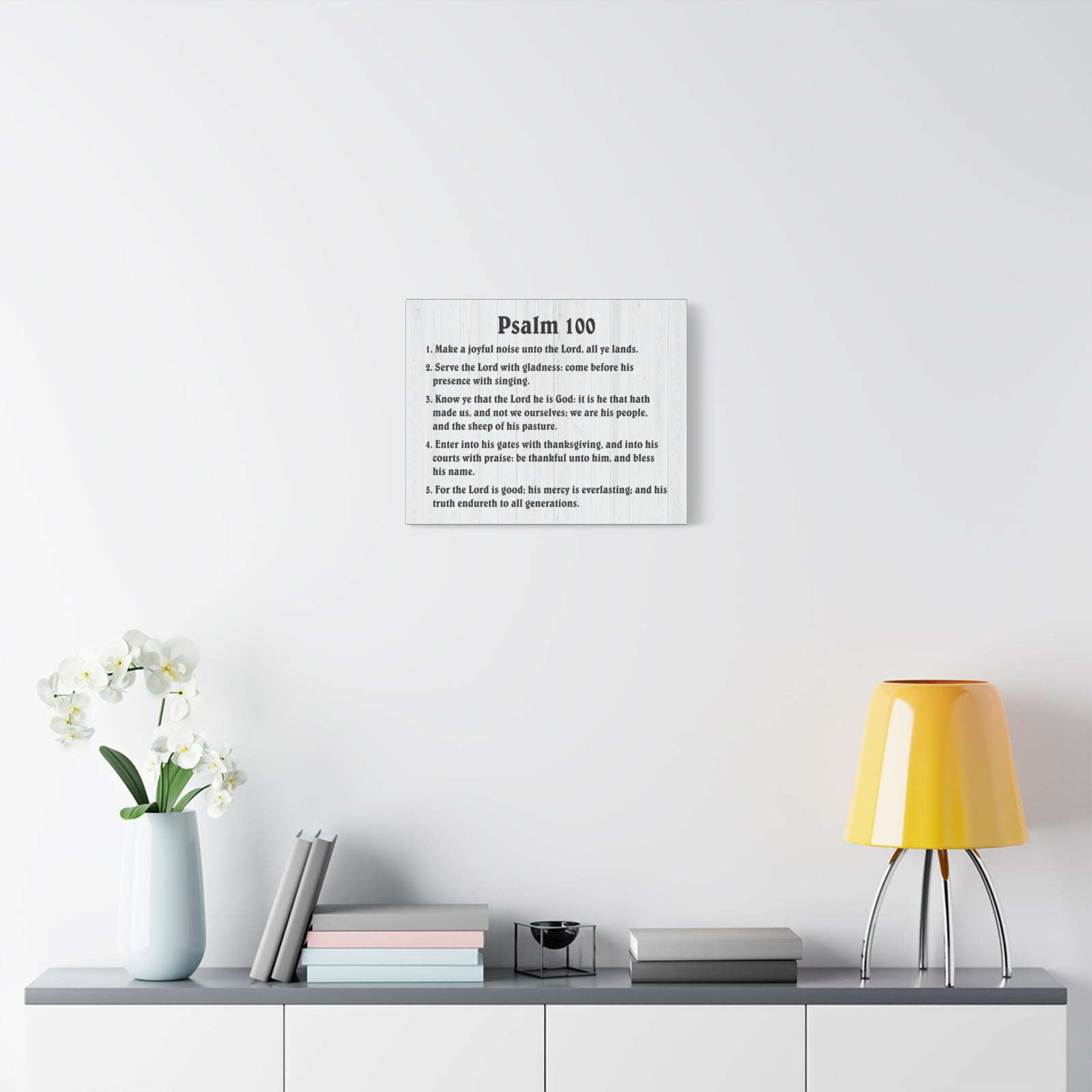 Scripture Canvas Praising God Cheerfully Psalm 100 Christian Wall Art Bible Verse Print Ready to Hang-Express Your Love Gifts