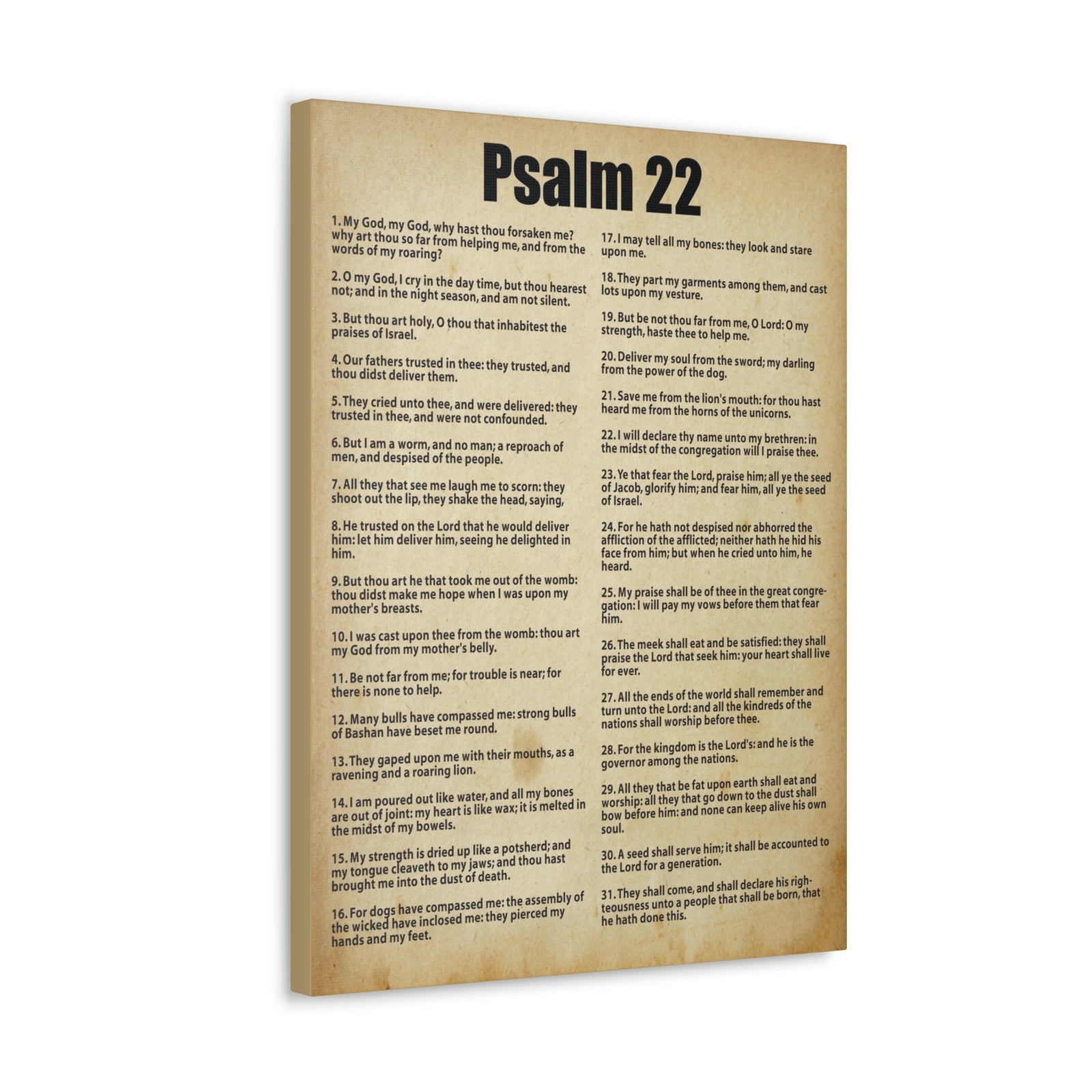 Scripture Canvas Desperate For God's Help Psalm 22 Christian Wall Art Bible Verse Print Ready to Hang-Express Your Love Gifts
