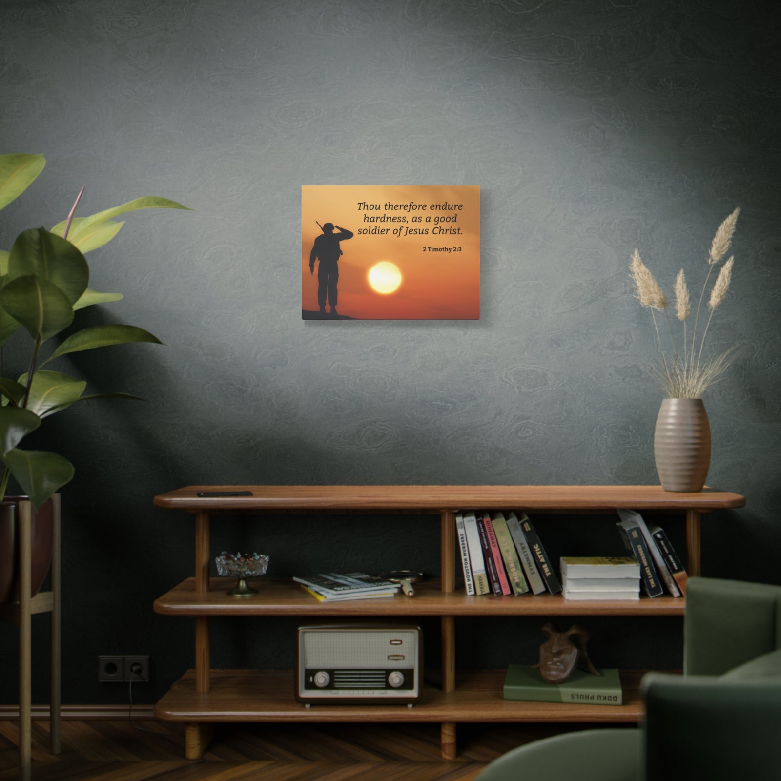 Scripture Walls Good Soldier 2 Timothy 2:3 Bible Verse Canvas Christian Wall Art Ready to Hang-Express Your Love Gifts