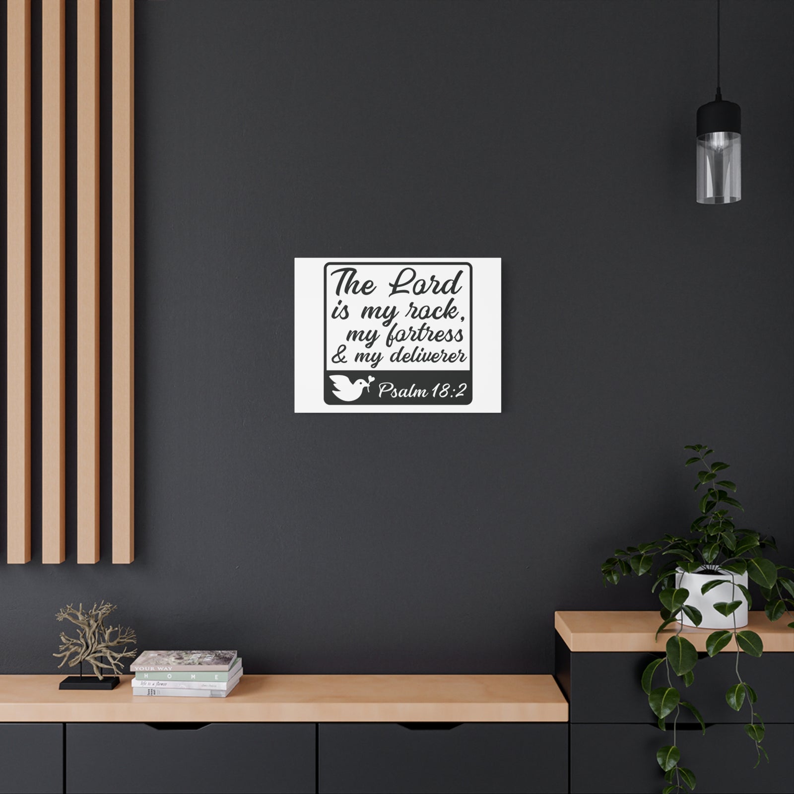 Scripture Canvas The Lord Is Psalm 18:2 Christian Wall Art Bible Verse Print Ready to Hang-Express Your Love Gifts