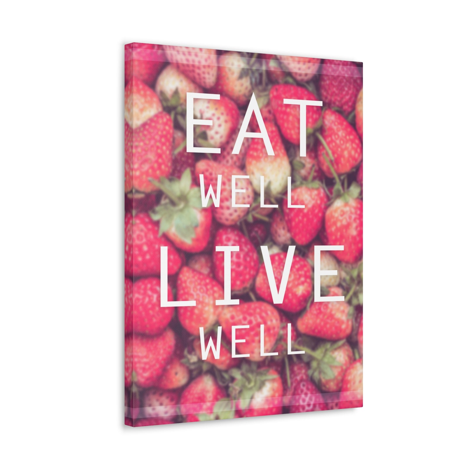 Inspirational Quote Canvas Eat Well Live Well Motivational Print Ready to Hang Artwork-Express Your Love Gifts