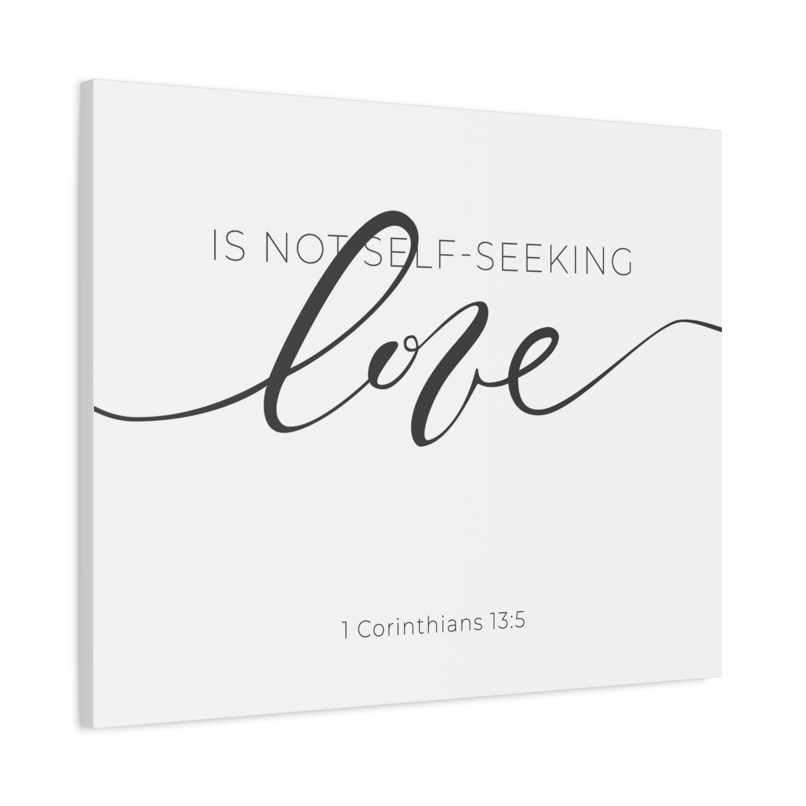 Scripture Canvas Love Cursive 1 Corinthians 13:5 Christian Wall Art Bible Verse Print Ready to Hang-Express Your Love Gifts