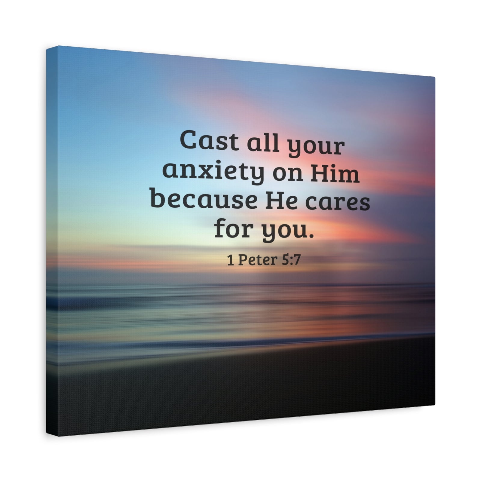 Scripture Walls He Cares For You 1 Peter 5:7 Bible Verse Canvas Christian Wall Art Ready to Hang-Express Your Love Gifts