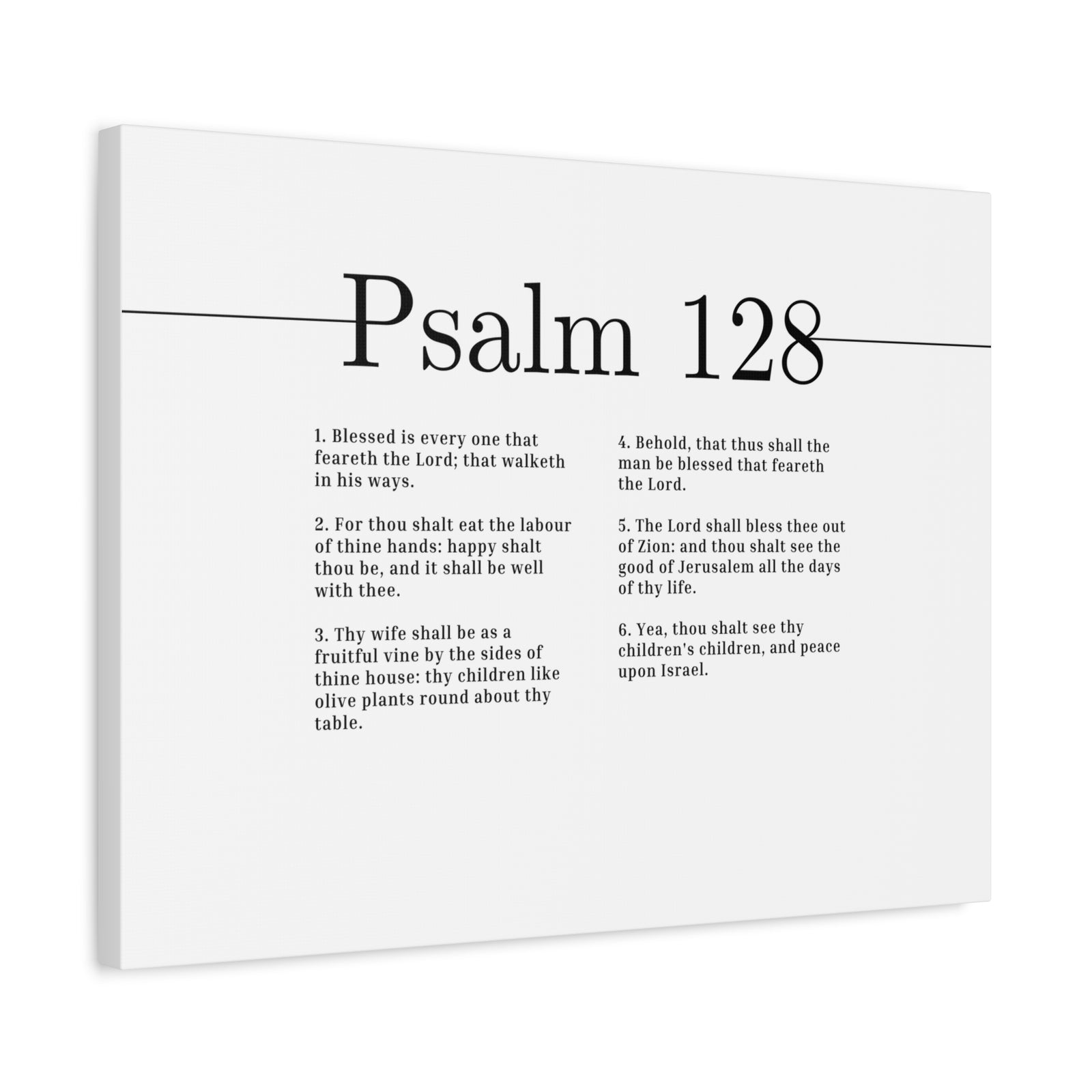 Scripture Canvas Blessed Is Every One Psalm 128 Christian Wall Art Bible Verse Print Ready to Hang-Express Your Love Gifts