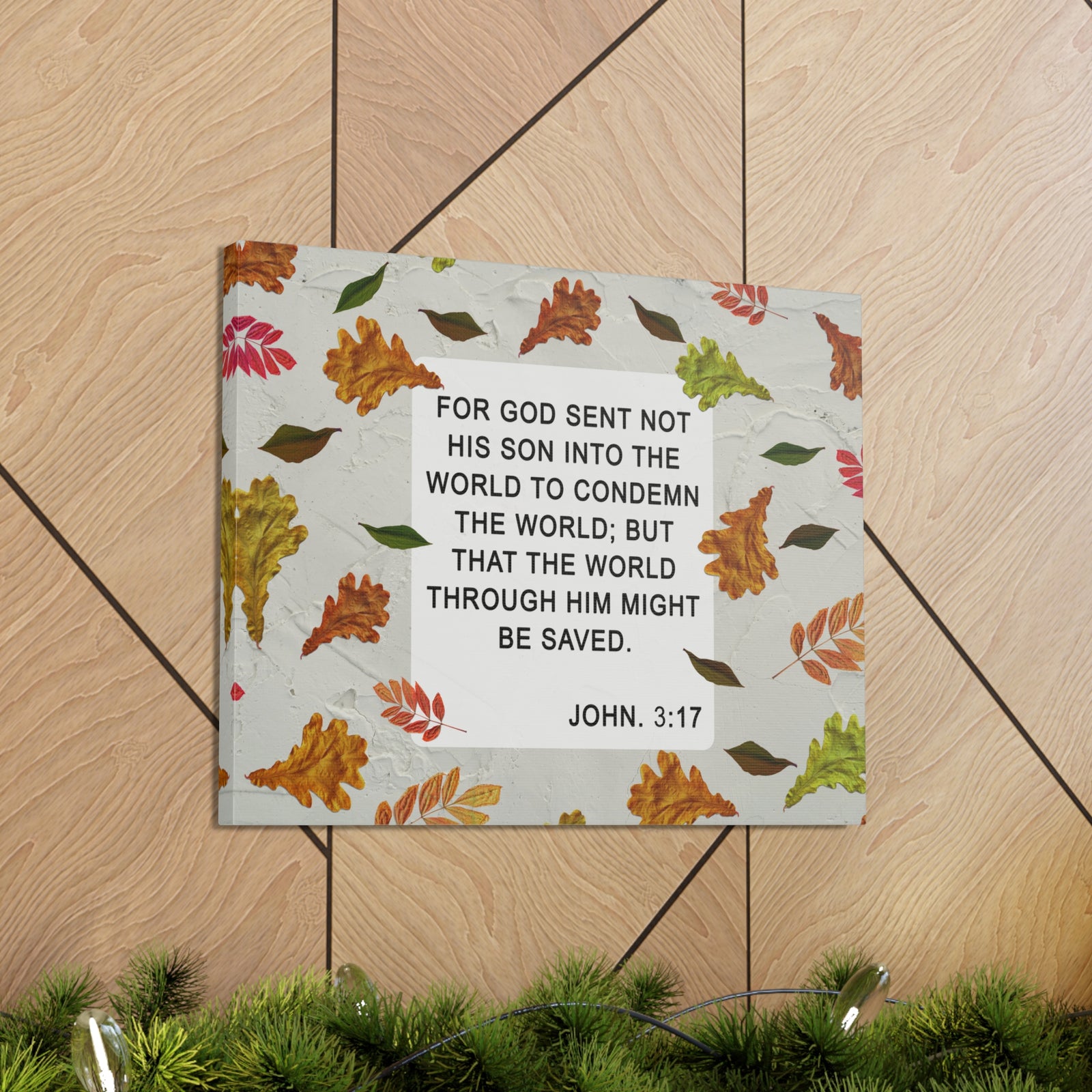 Scripture Walls God Sent John 3:17 Bible Verse Canvas Christian Wall Art Ready to Hang-Express Your Love Gifts