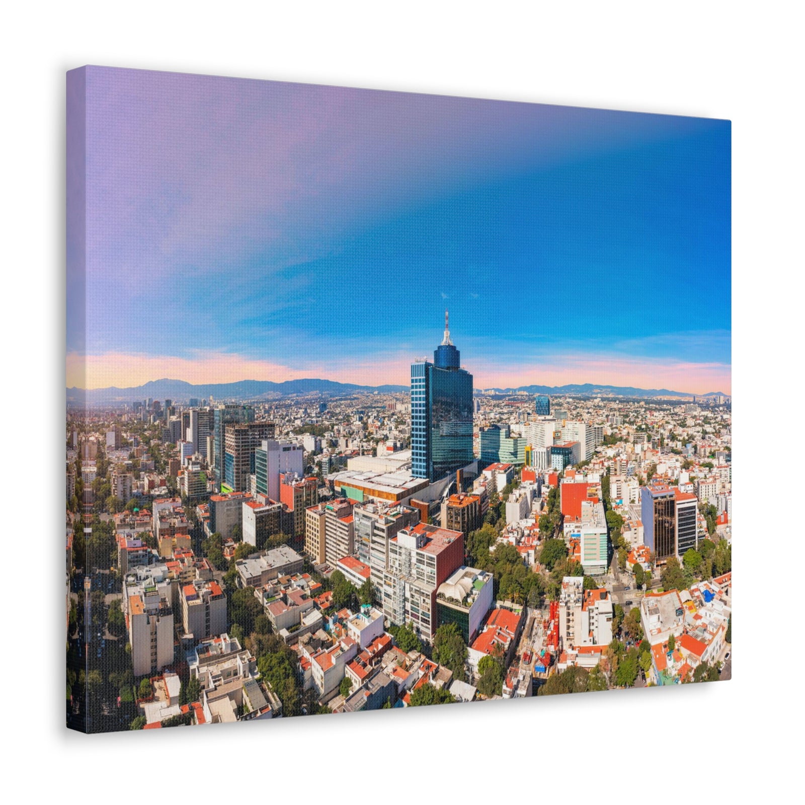 Mexico City Daytime Skyline Canvas Artwork High-Quality Breathtaking Stunning Cityscape for Home Decor Ready to Hang-Express Your Love Gifts