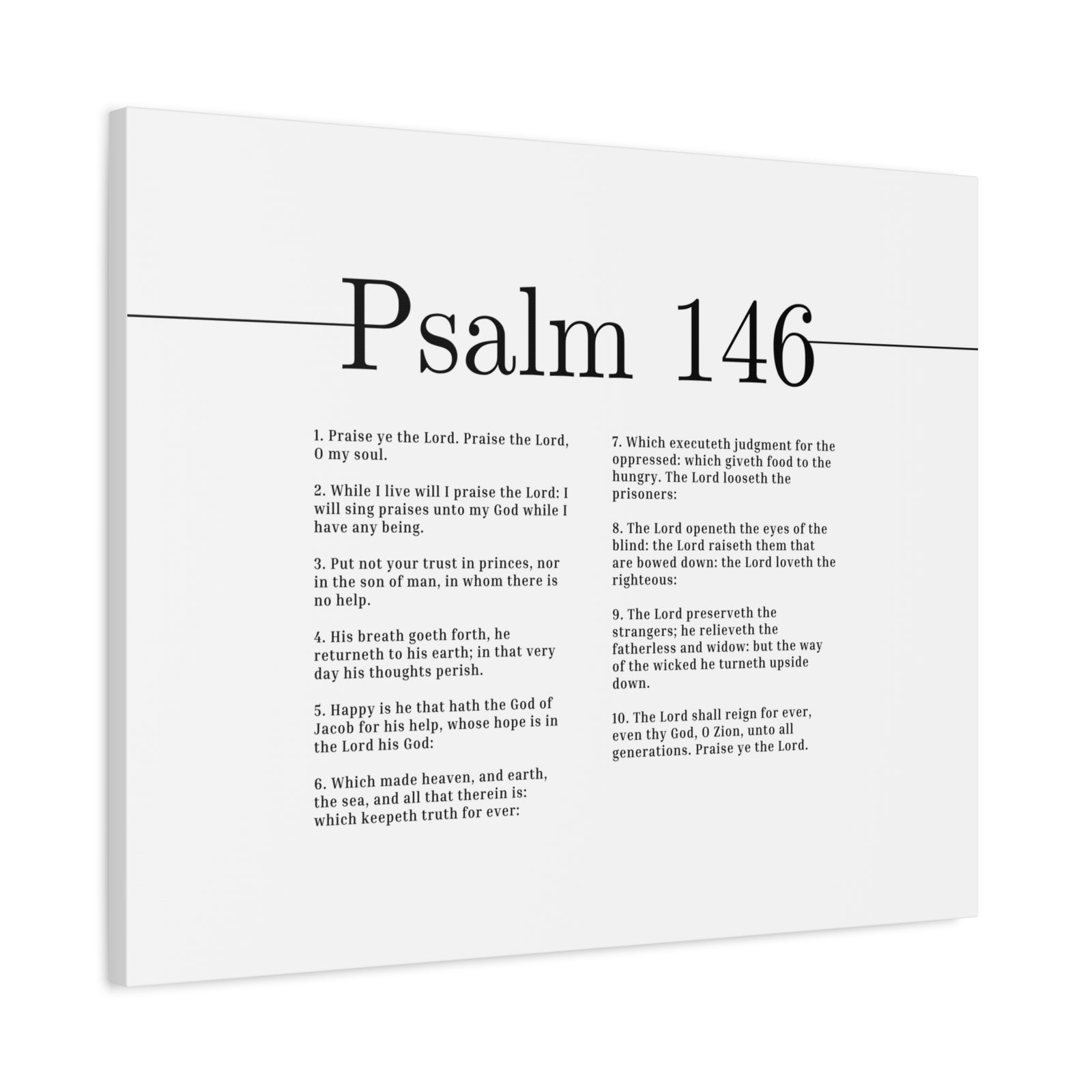 Scripture Canvas The Lord Loveth The Righteous Psalm 146 Christian Wall Art Bible Verse Print Ready to Hang-Express Your Love Gifts