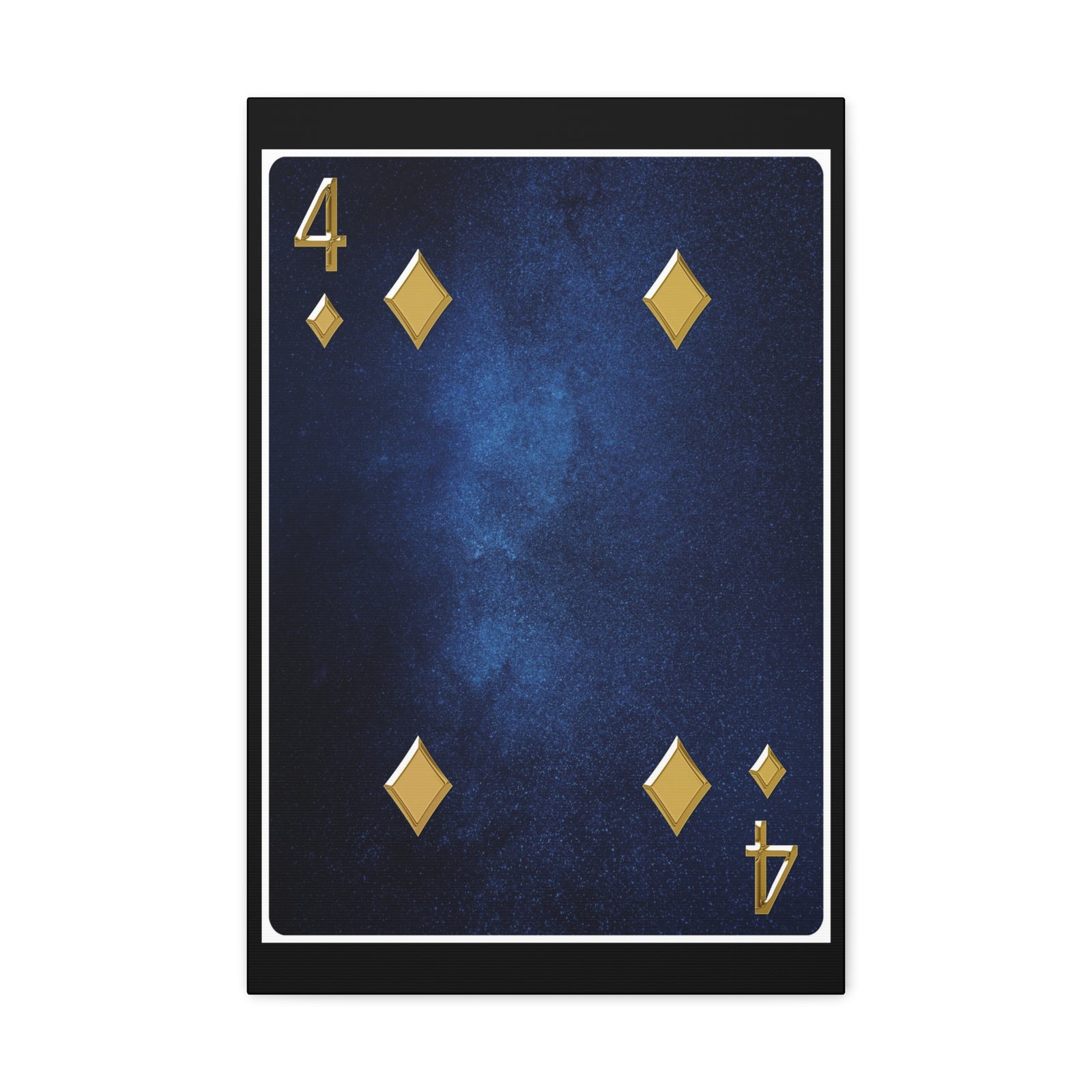Four Of Diamonds Space Background Playing Card Canvas Wall Art for Home Decor Ready-to-Hang-Express Your Love Gifts