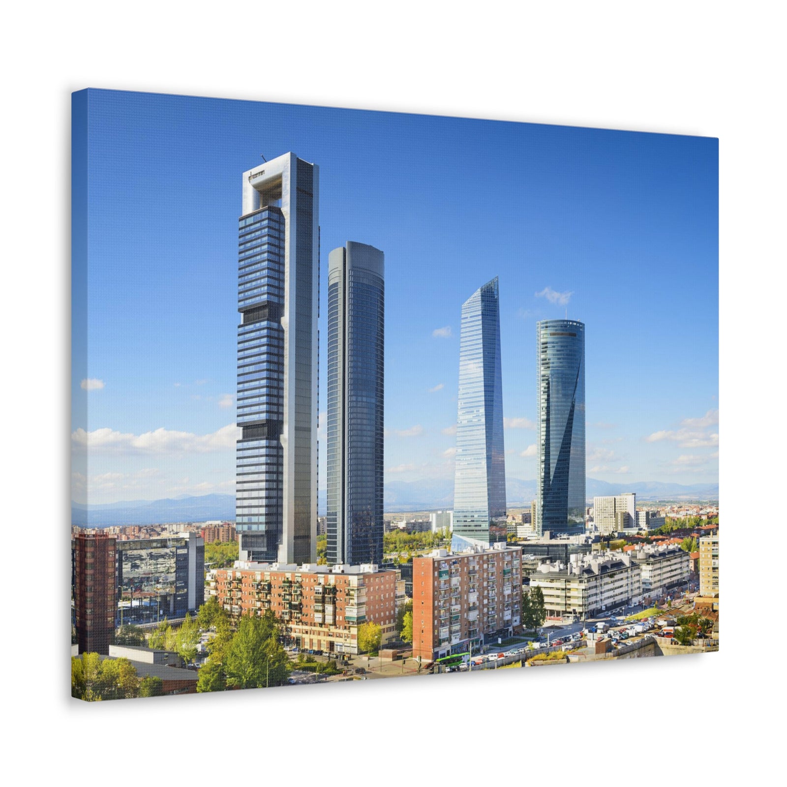 Madrid Daytime Skyline Canvas Artwork High-Quality Breathtaking Stunning Cityscape for Home Decor Ready to Hang-Express Your Love Gifts